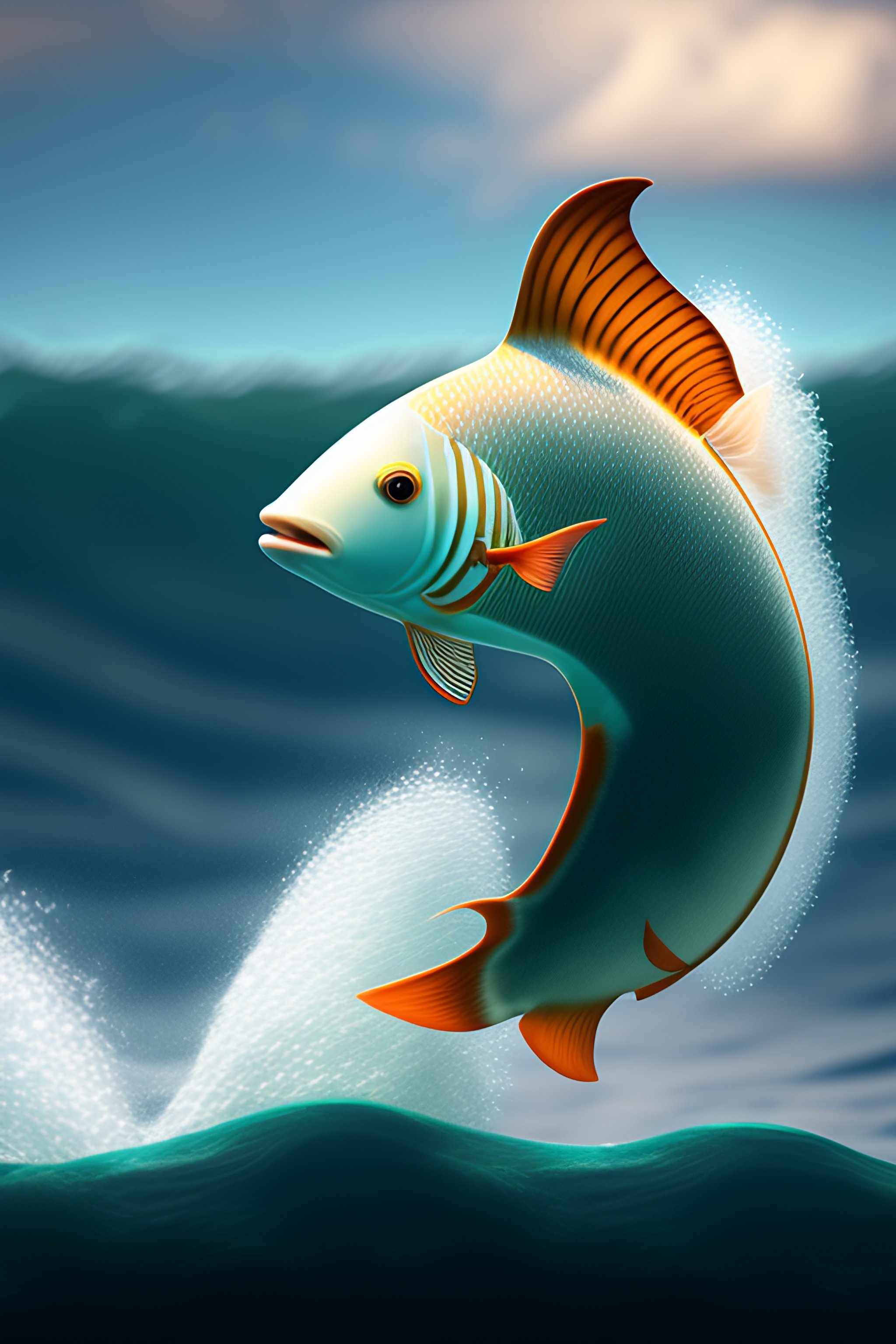 Lexica - Realistic sea animal with two fins