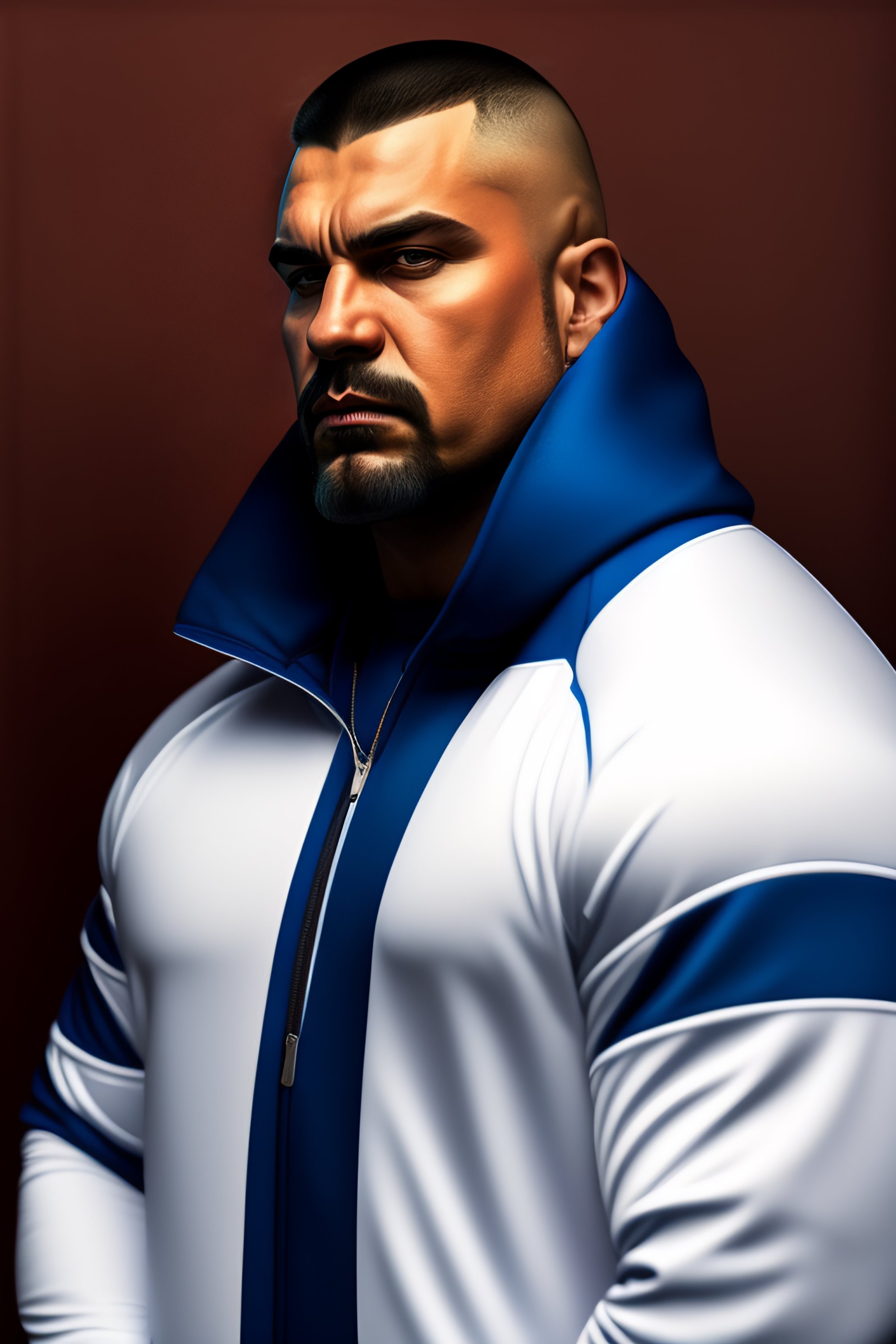 Lexica - Portrait of a russian mafia guy in a tracksuit grumpy and dumb