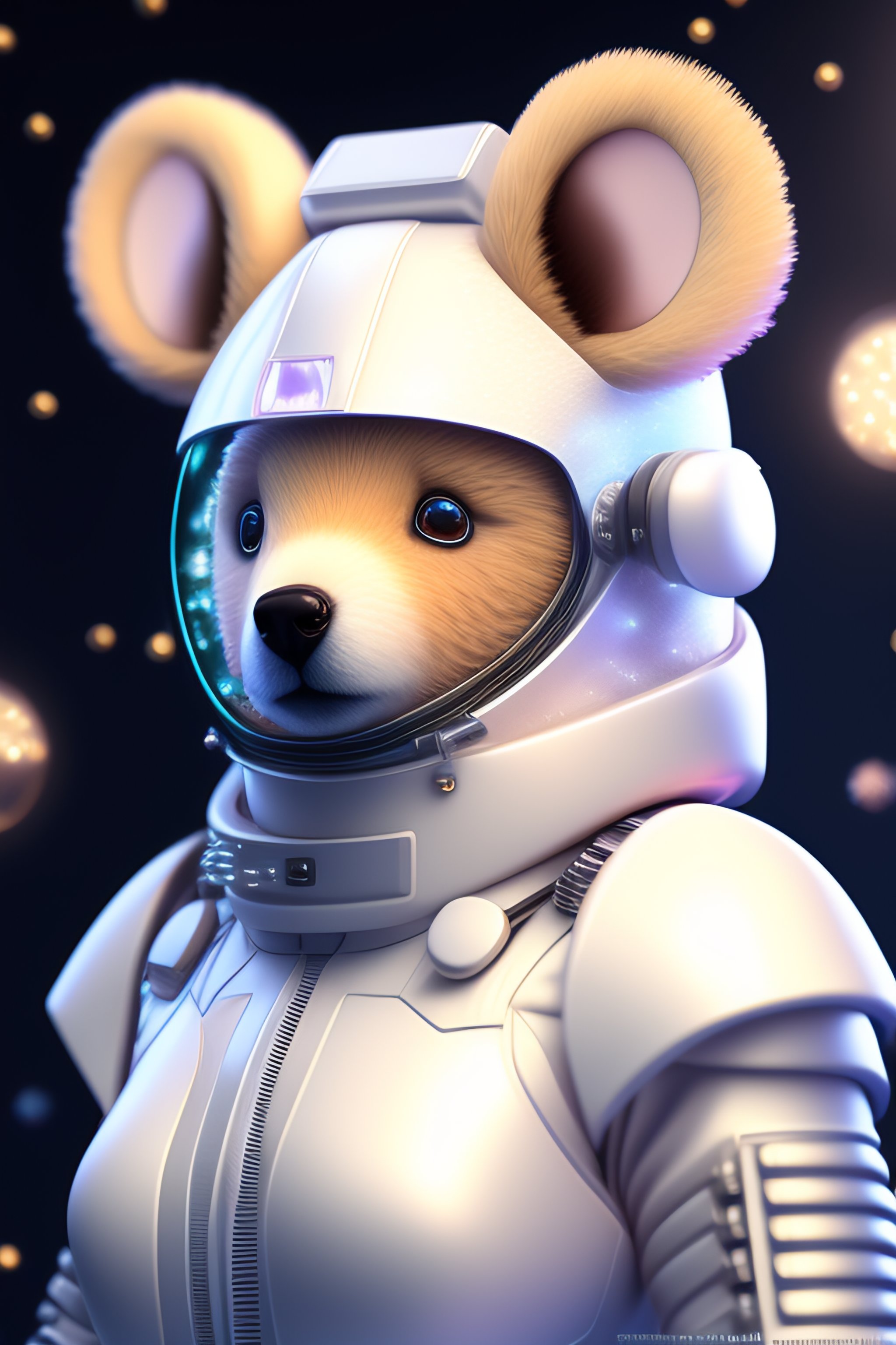 Lexica - A close up of a teddy bear in a space suit, a character ...