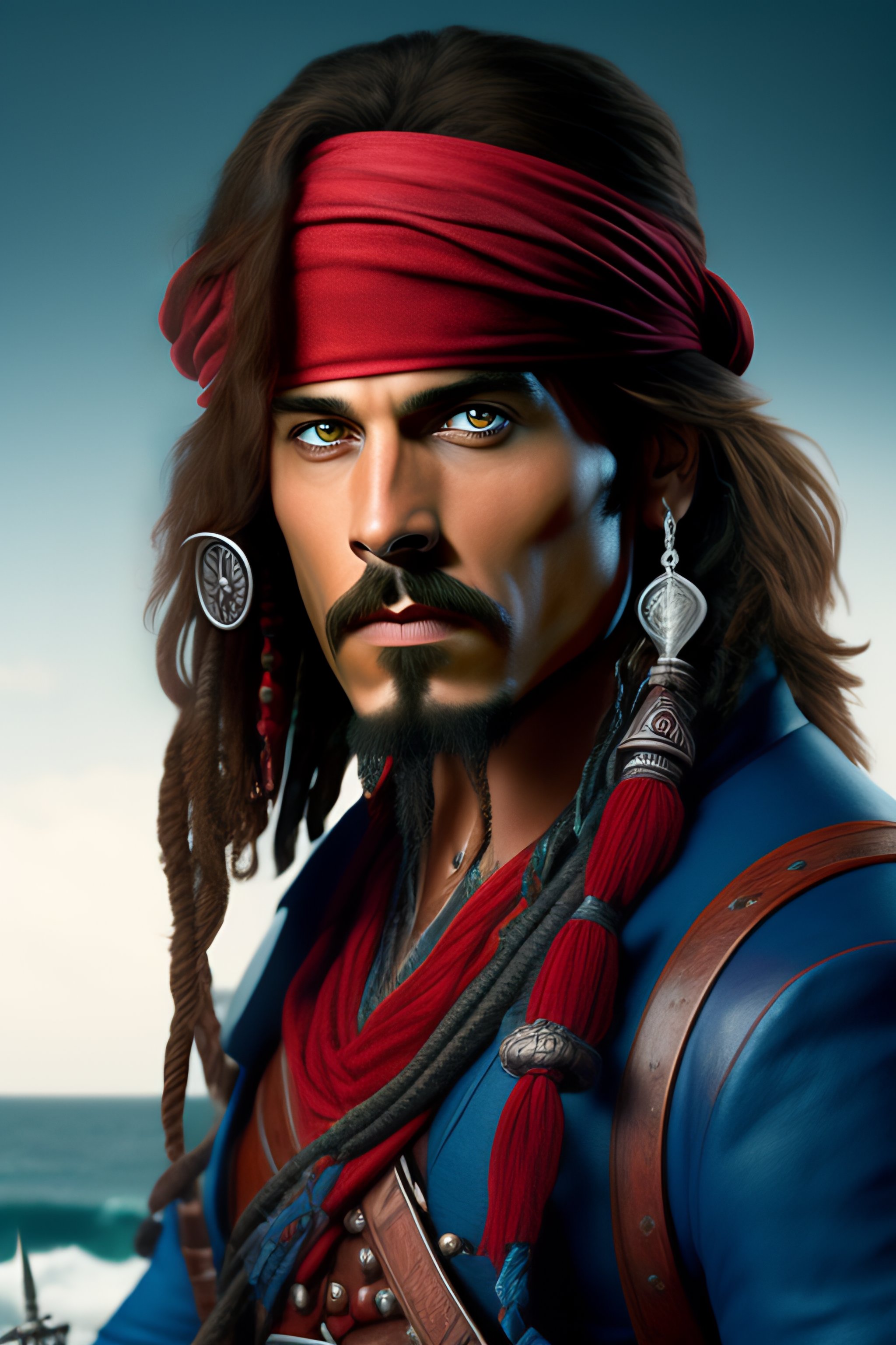 Lexica - Style portrait photograph of Jack Sparrow, stands on a pirate ...