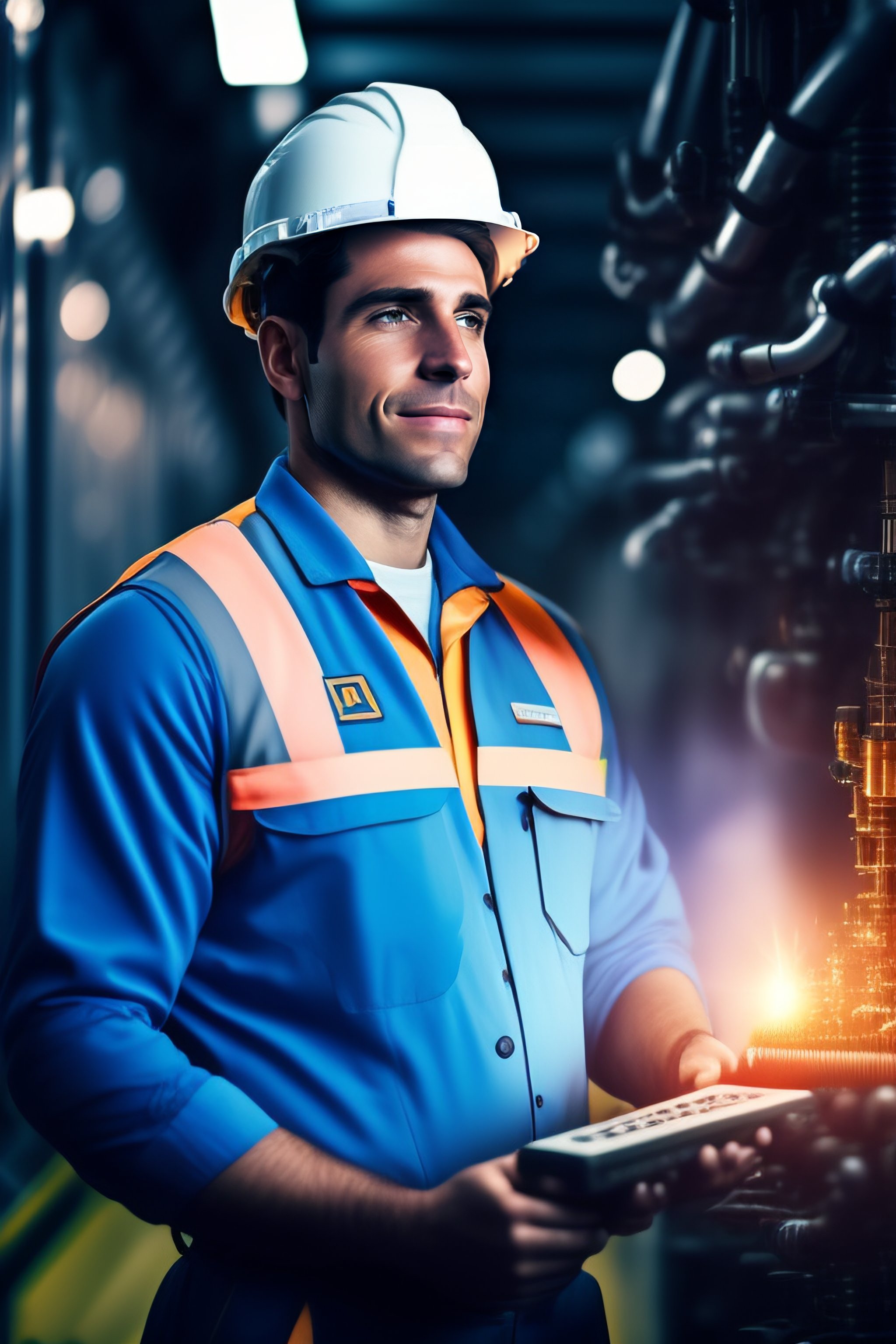Lexica - Portrait of an engineer in a factory