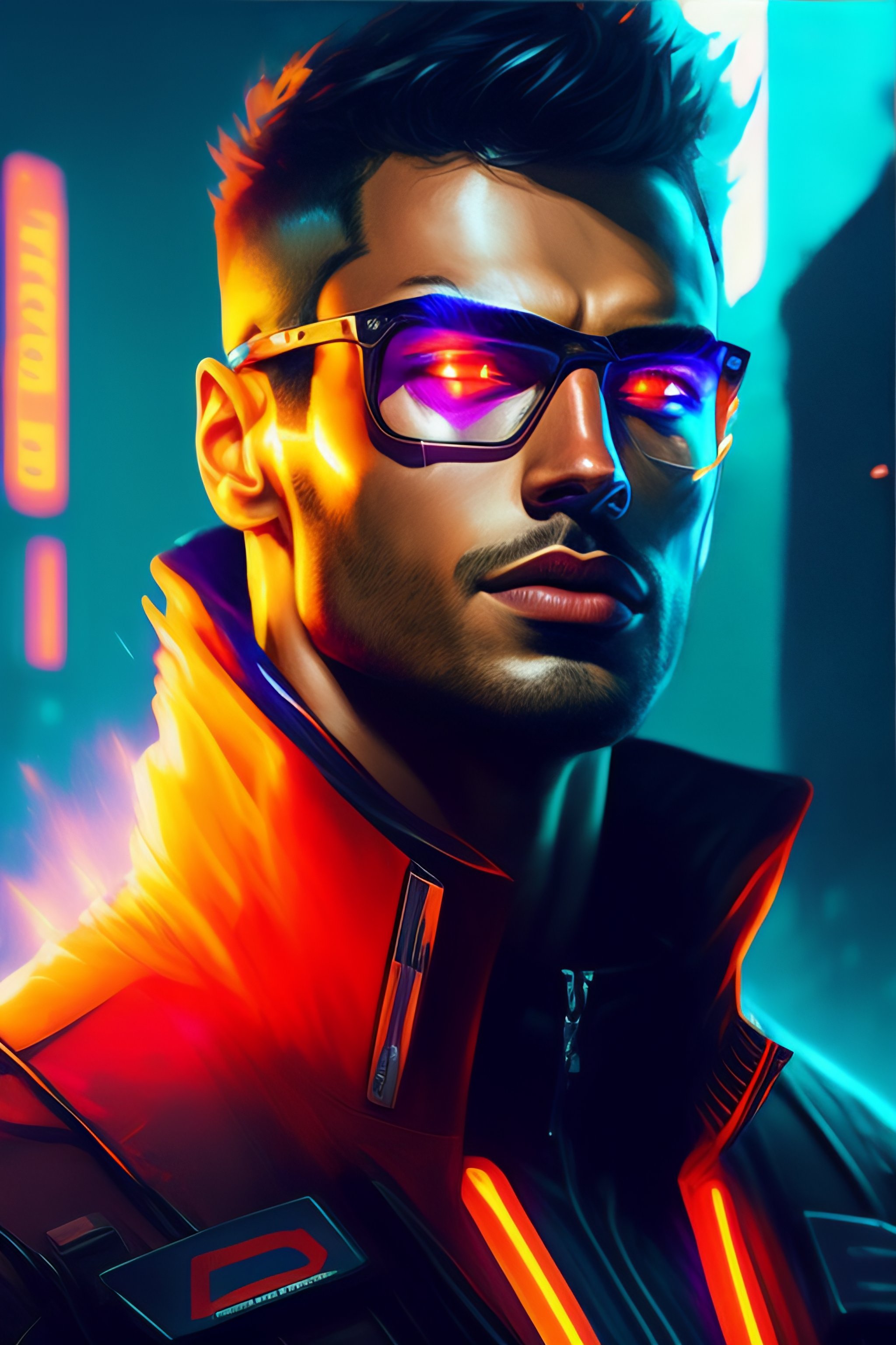 Lexica - Theo james as cyclops and ana de armas, cyberpunk futuristic ...