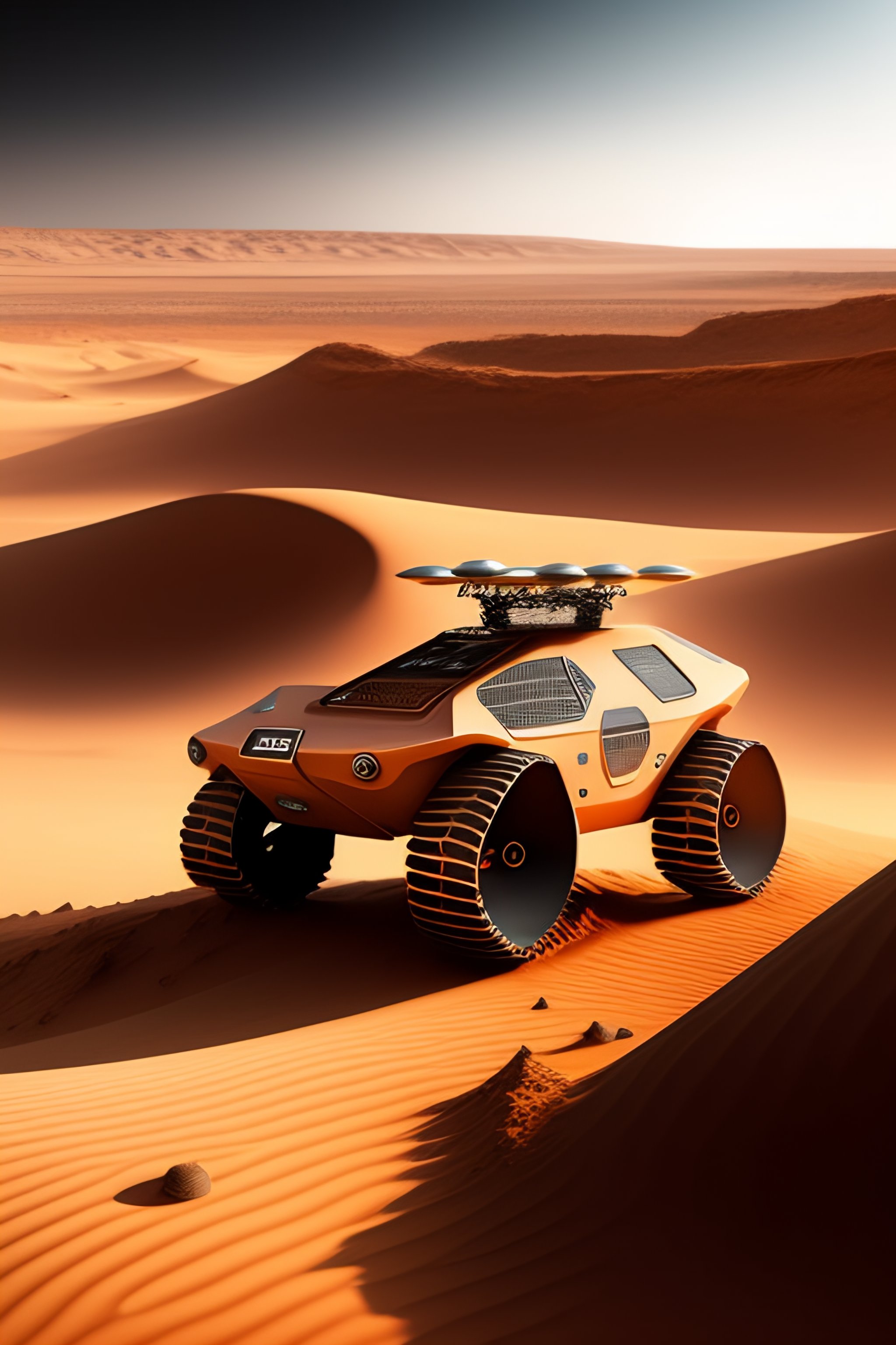 Lexica - Mars landscape sand dust realistic rover concept