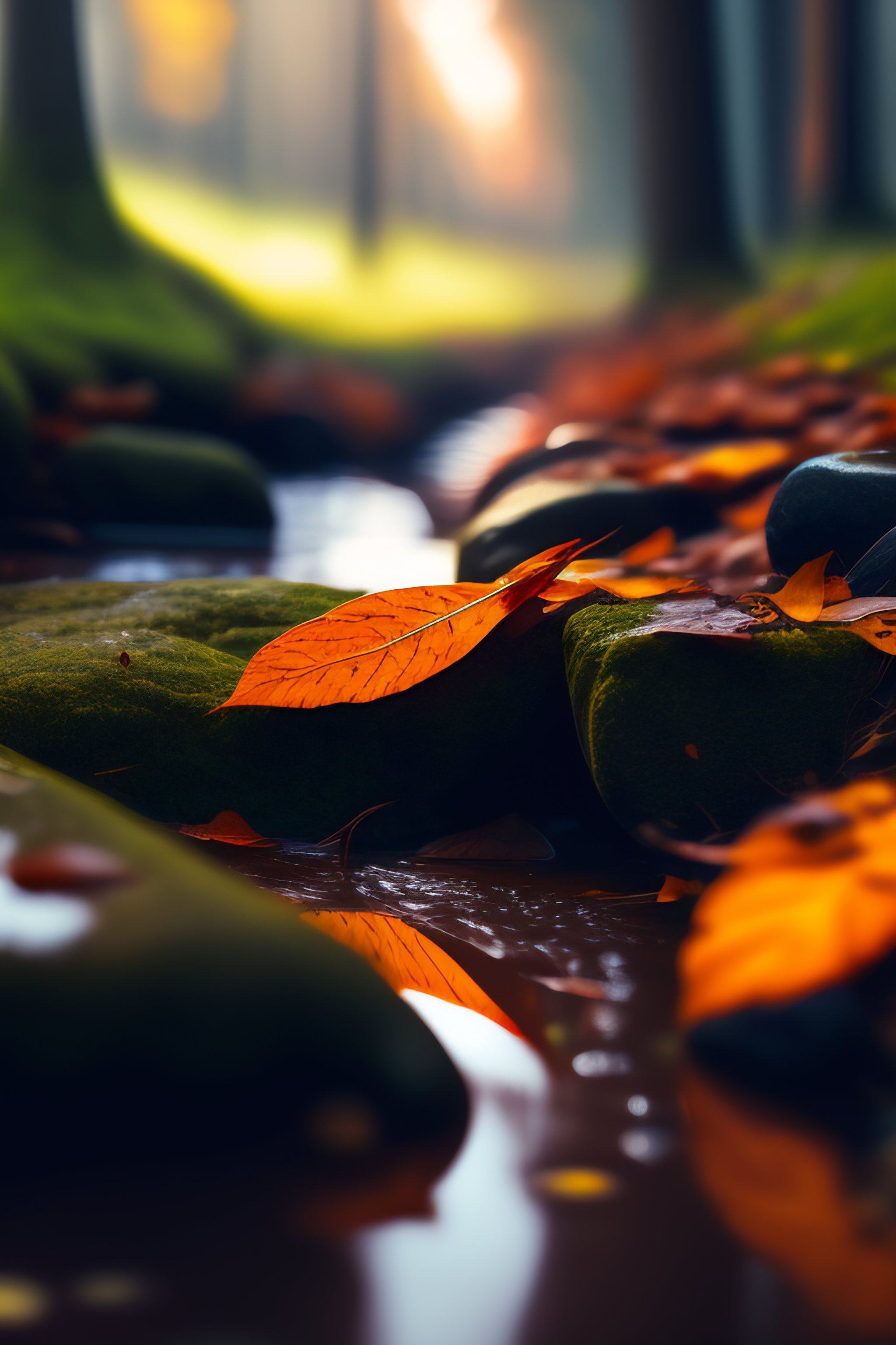 Lexica Dead leaves that look like wet drowning zombies laying in gunk