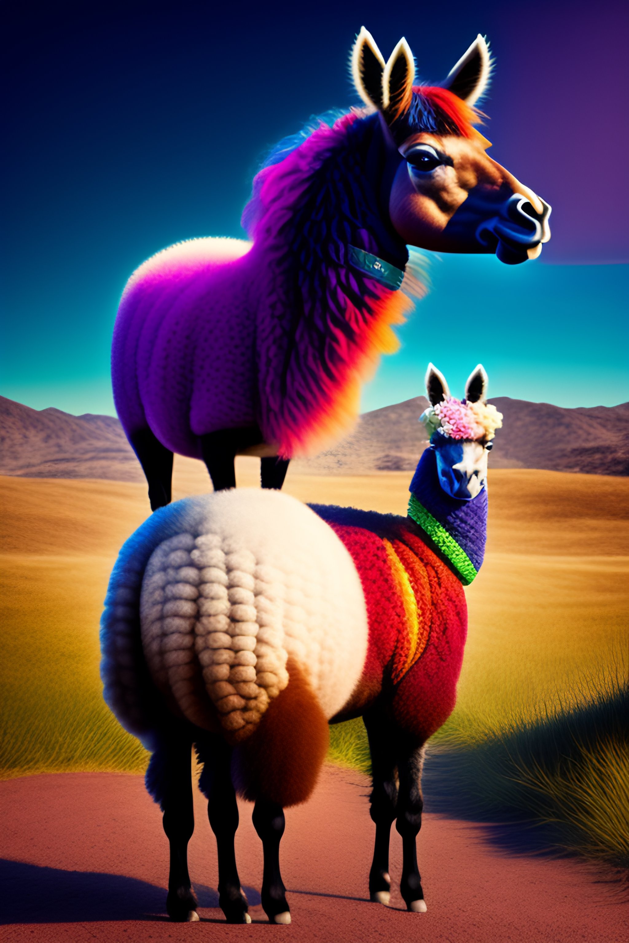 Lexica - Lil uzi vert riding a llama