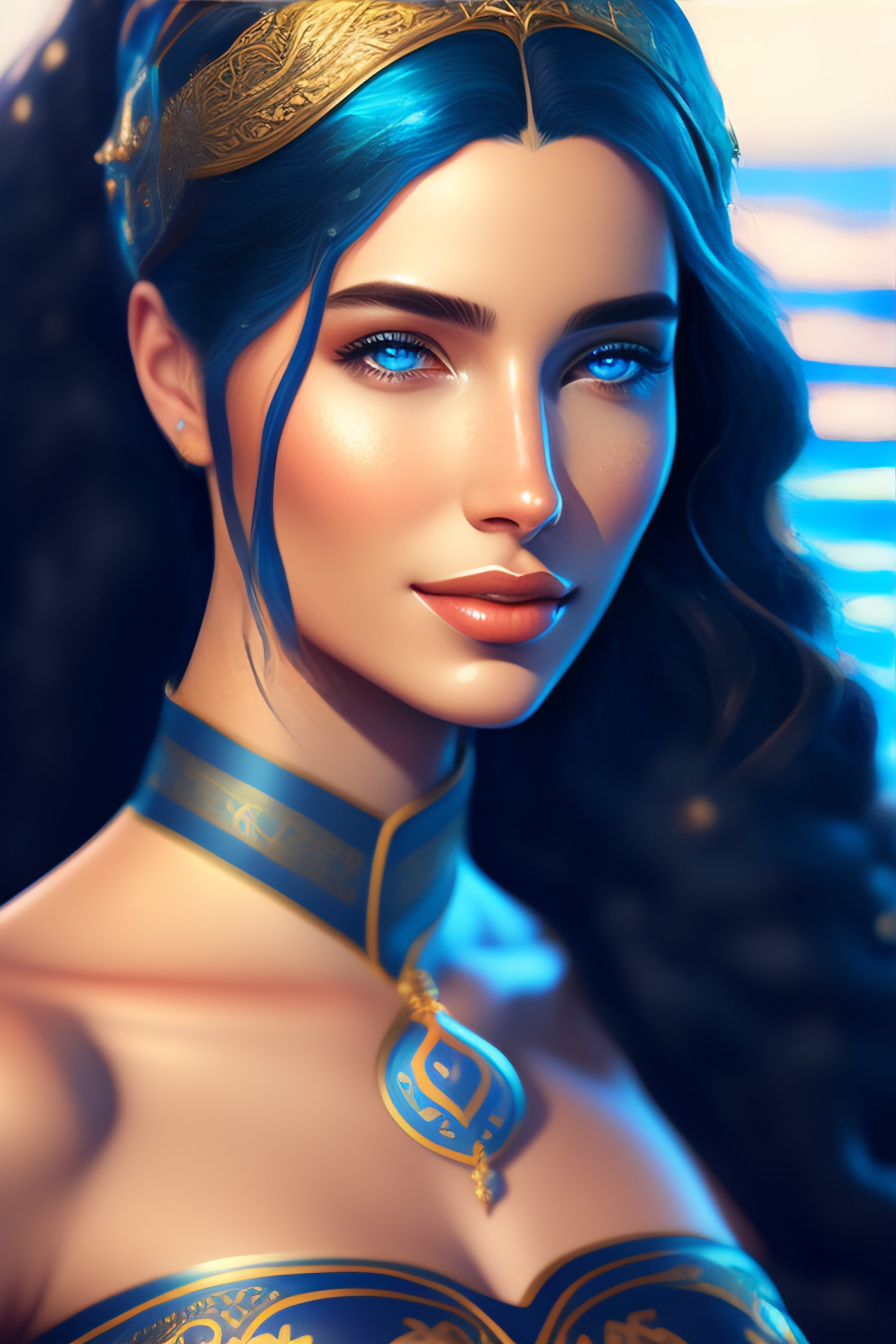 Lexica - Portrait of a beautiful woman, surrounded by water, portrait ...