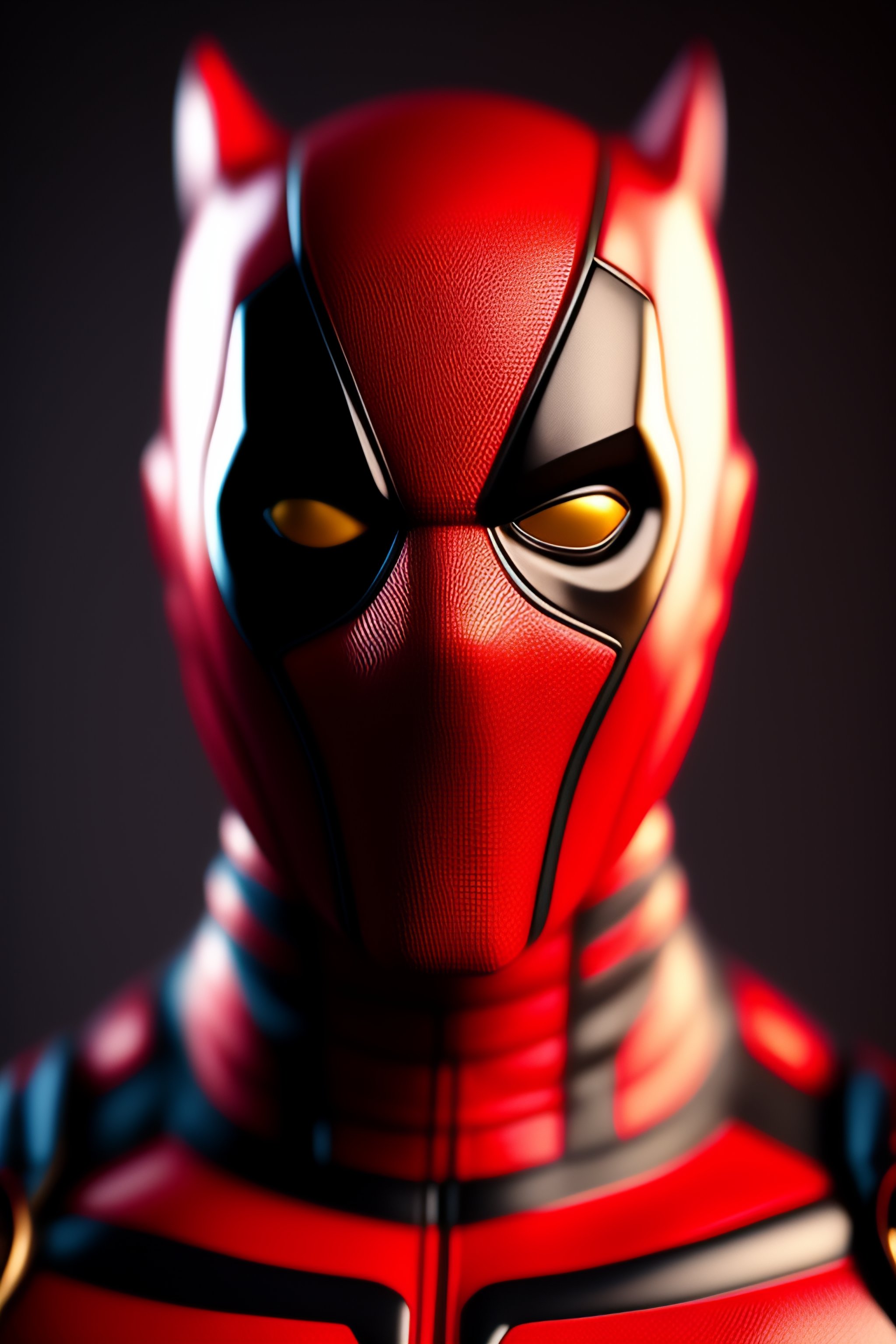 Lexica Intricate portrait of 3d render of funko pop of deadpool mask half off, 8k, ultra
