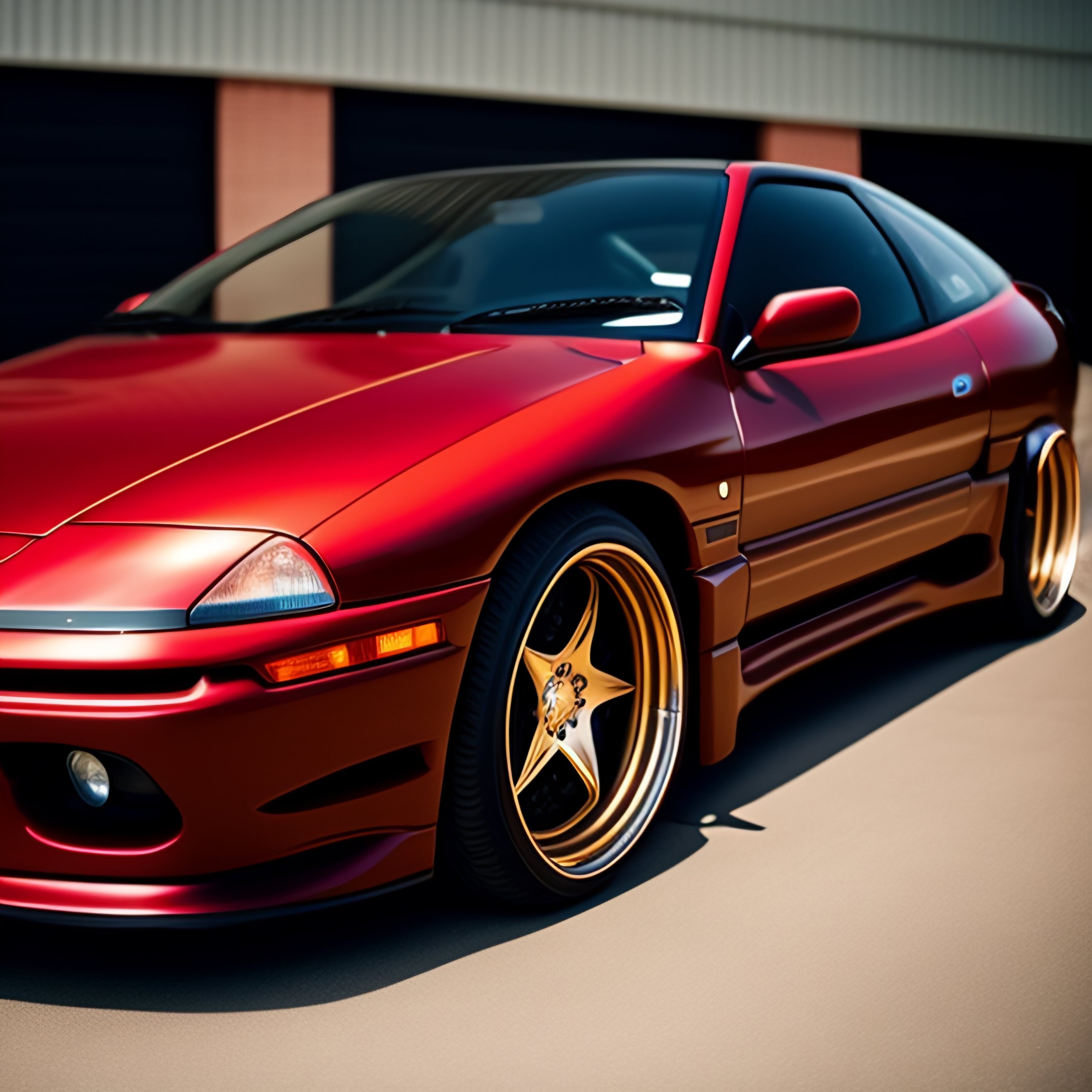 Lexica - A red mitsubishi eclipse 1999, rims rays volks TE 37 18