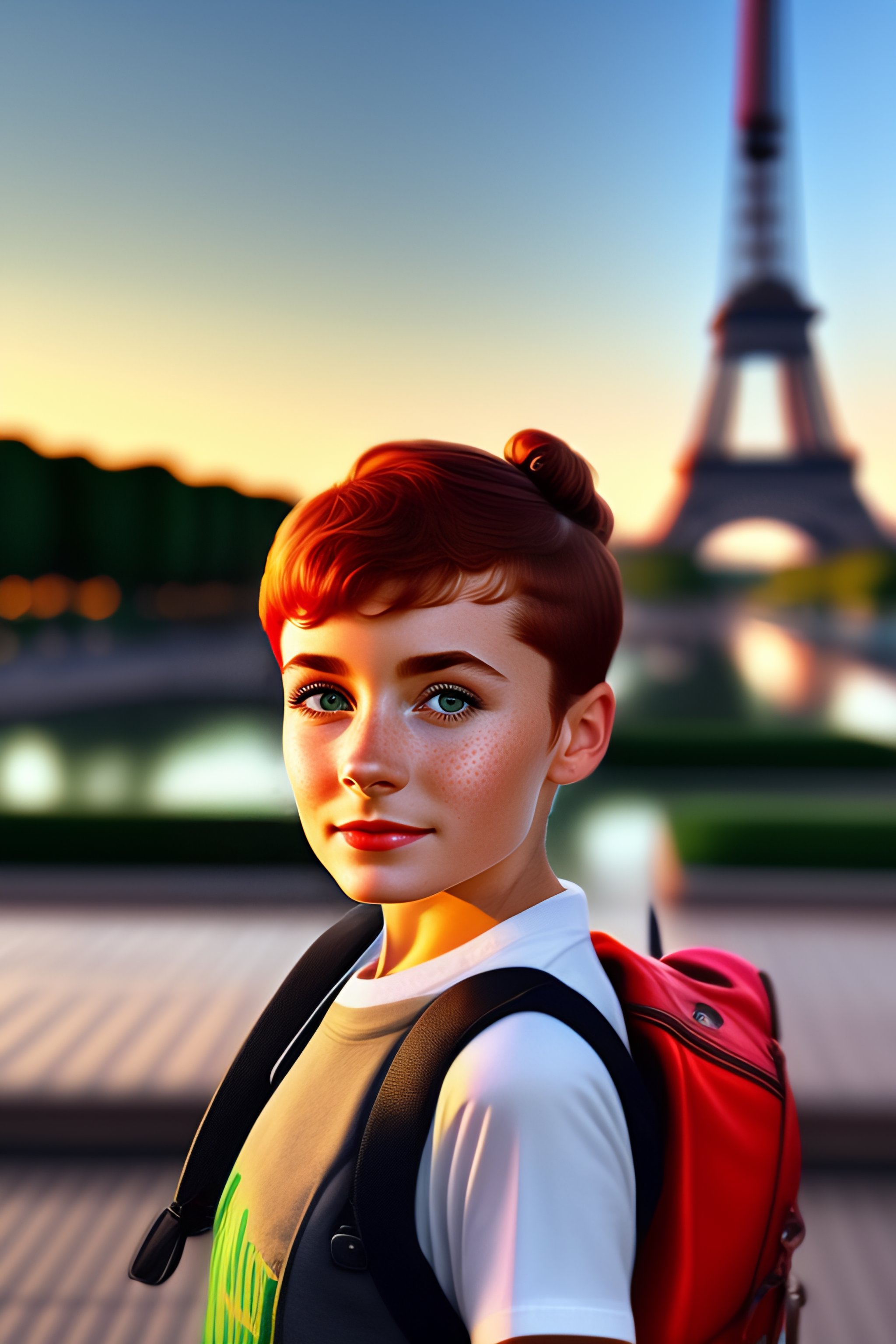 lexica-12-years-old-girl-walking-by-the-eiffel-tower-audrey-hepburn