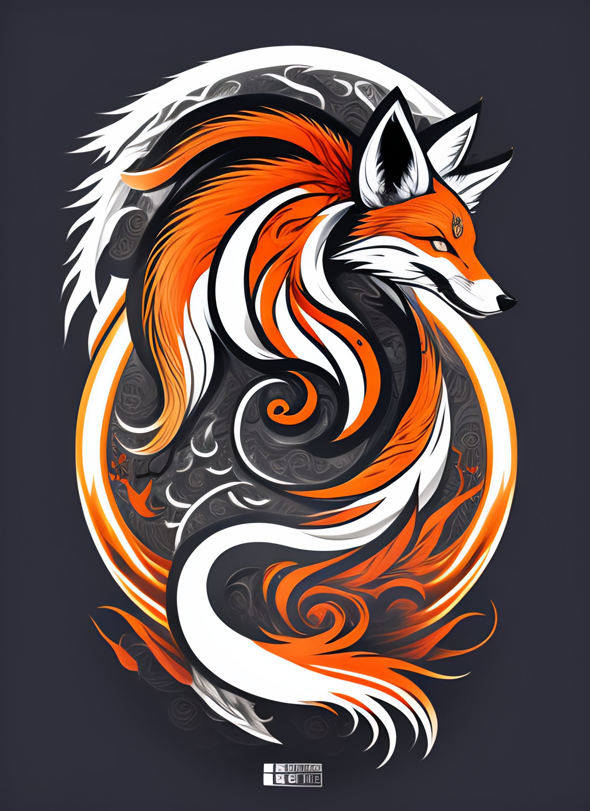 Lexica - 9 tailed fox, aggressive looking, wild, brutal, centered ...