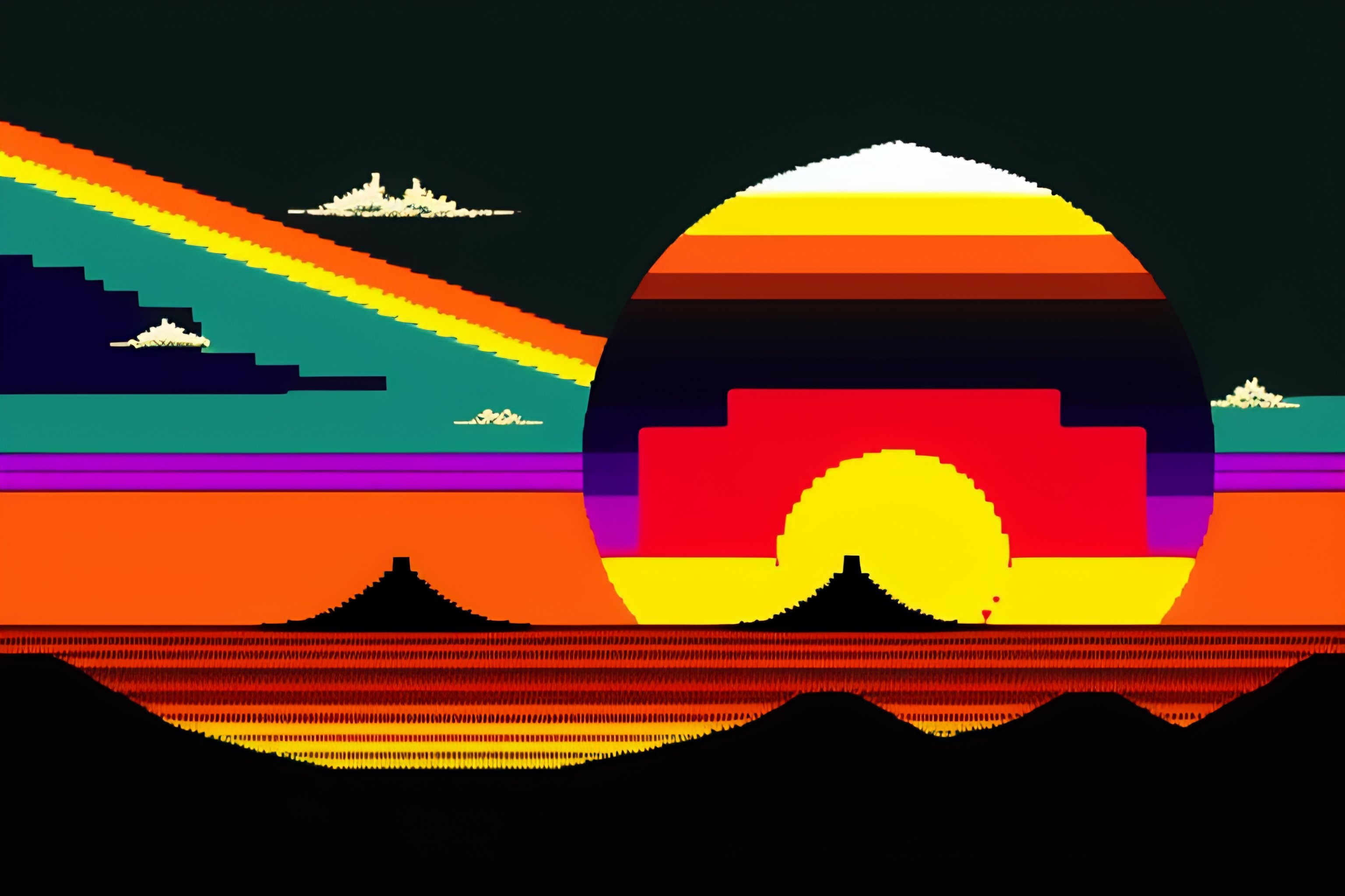 Lexica - Nuclear explosion japan with 8bit theme