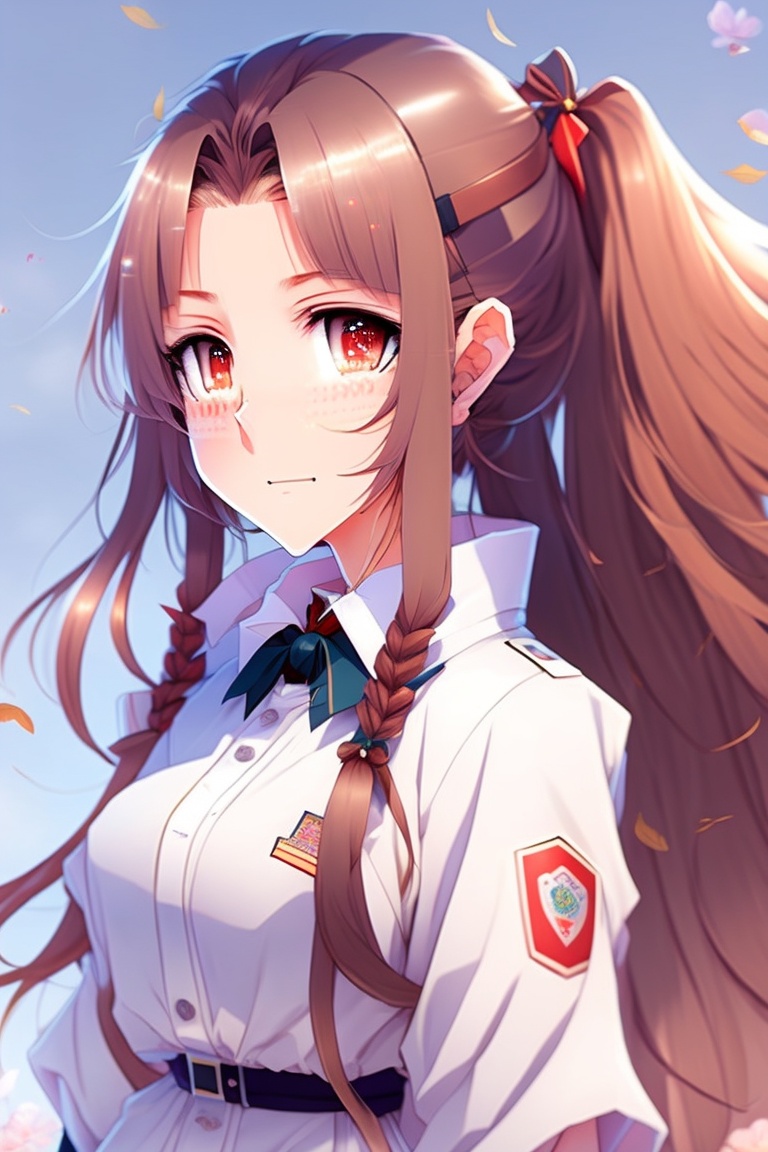 Lexica Anime Girl Long Hair With Ponytail Seifuku