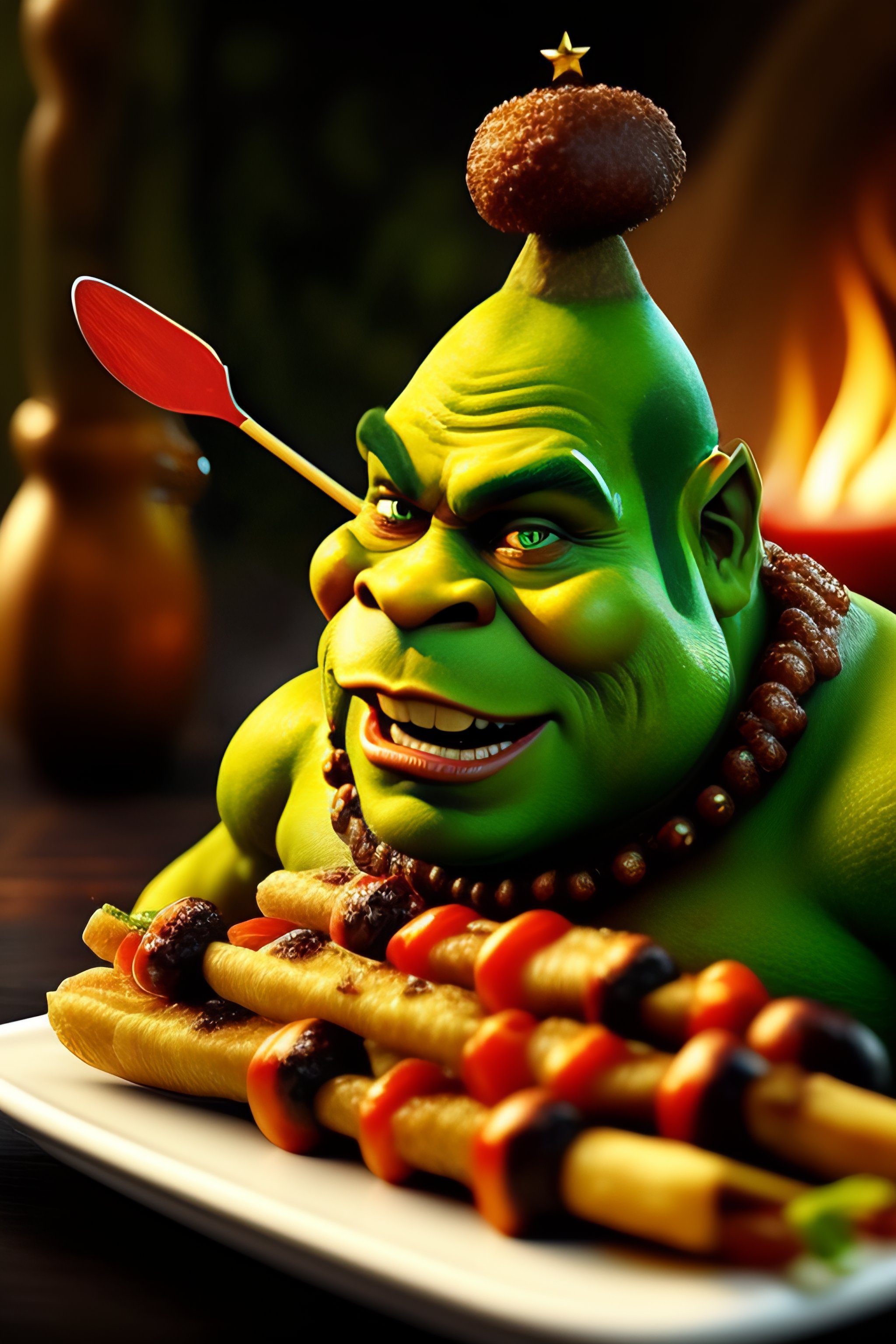 Lexica Shrek eat kebab