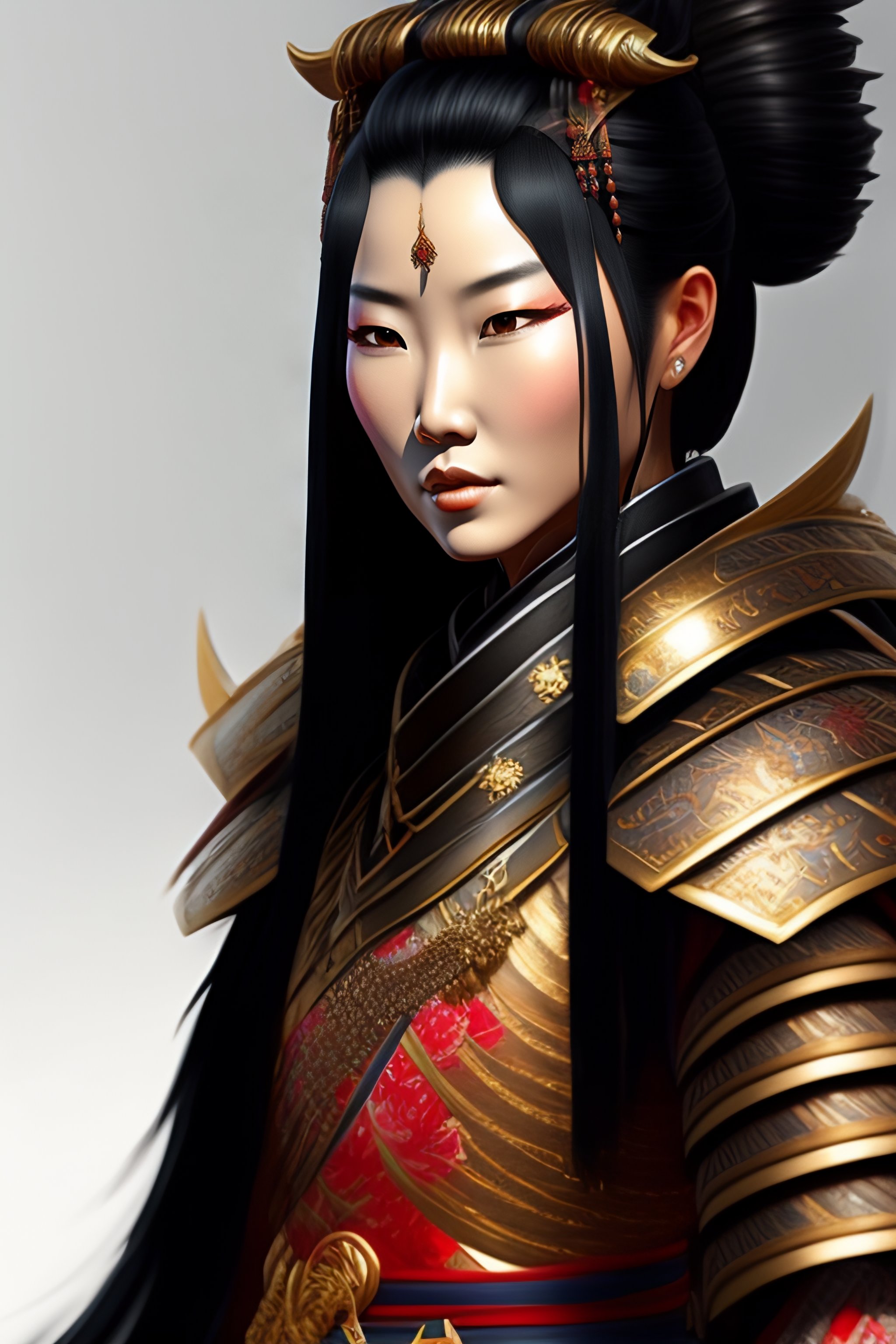 Lexica - Concept art of a beautiful samurai woman, samurai armor, a ...