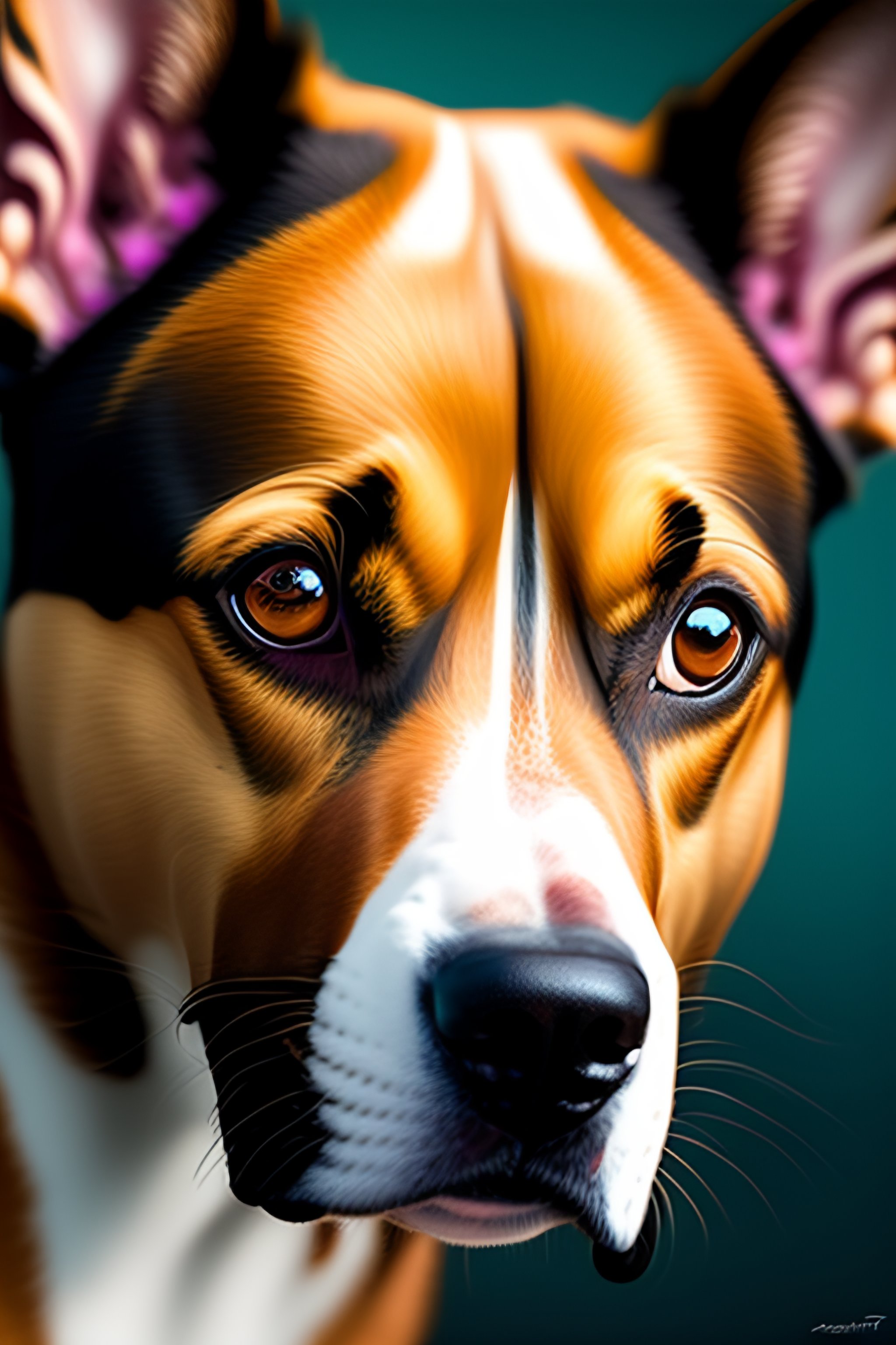 Lexica - Close-up ,a portrait of dog, art by lois van baarle and loish ...