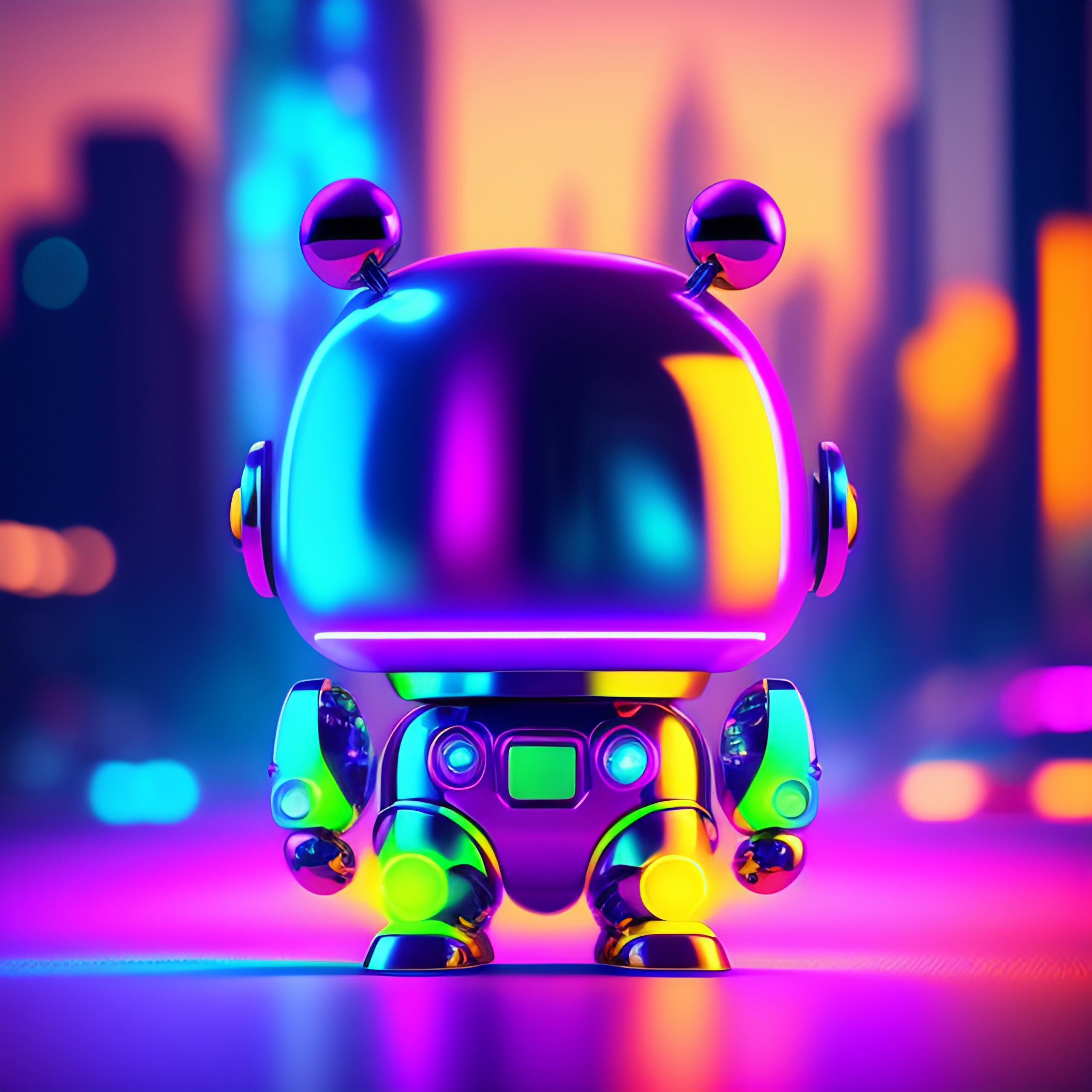 neon robots wallpaper