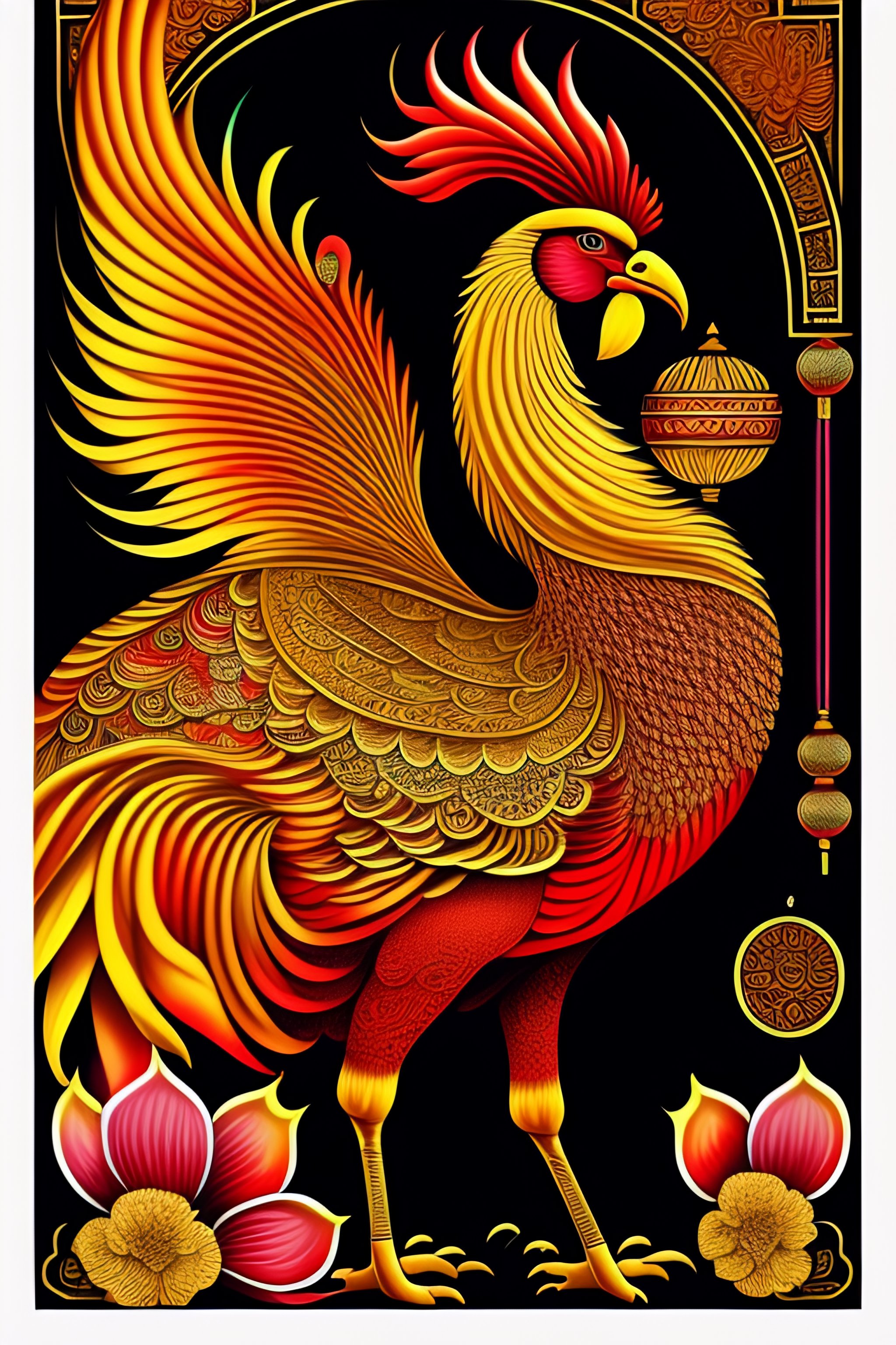 Lexica Year of the rooster, Chinese astrology, tarot card, line
