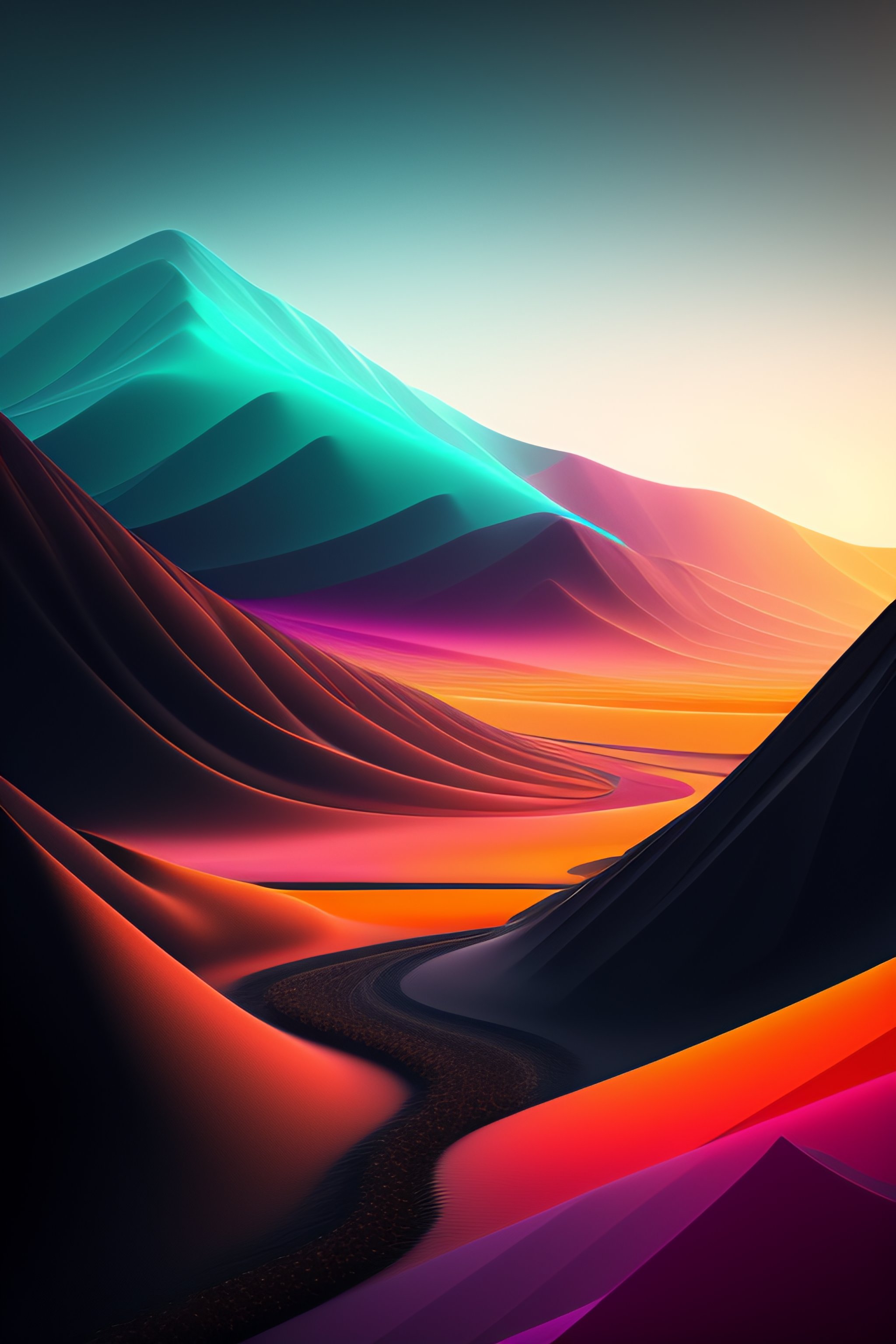 Lexica - Black number 2 gradient landscape digital art, 4k, super high ...