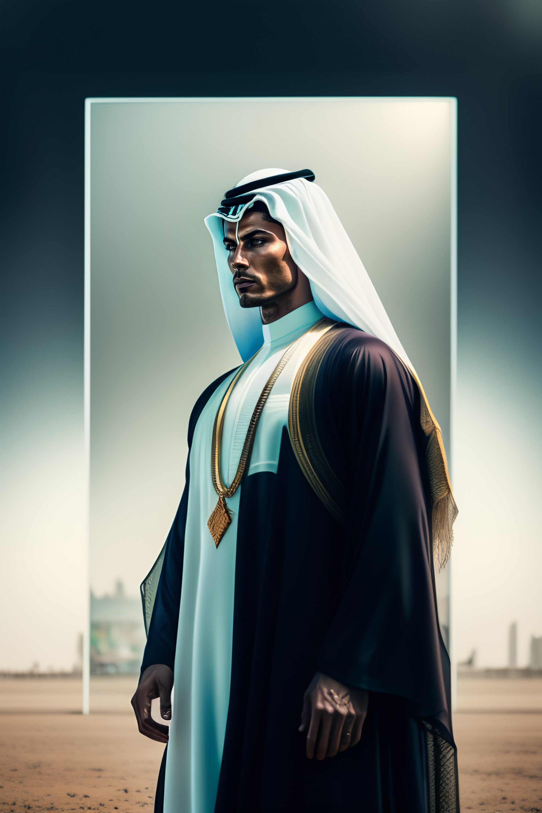Lexica - Portrait of Cristiano Ronaldo as a a Saudi Arabian prince