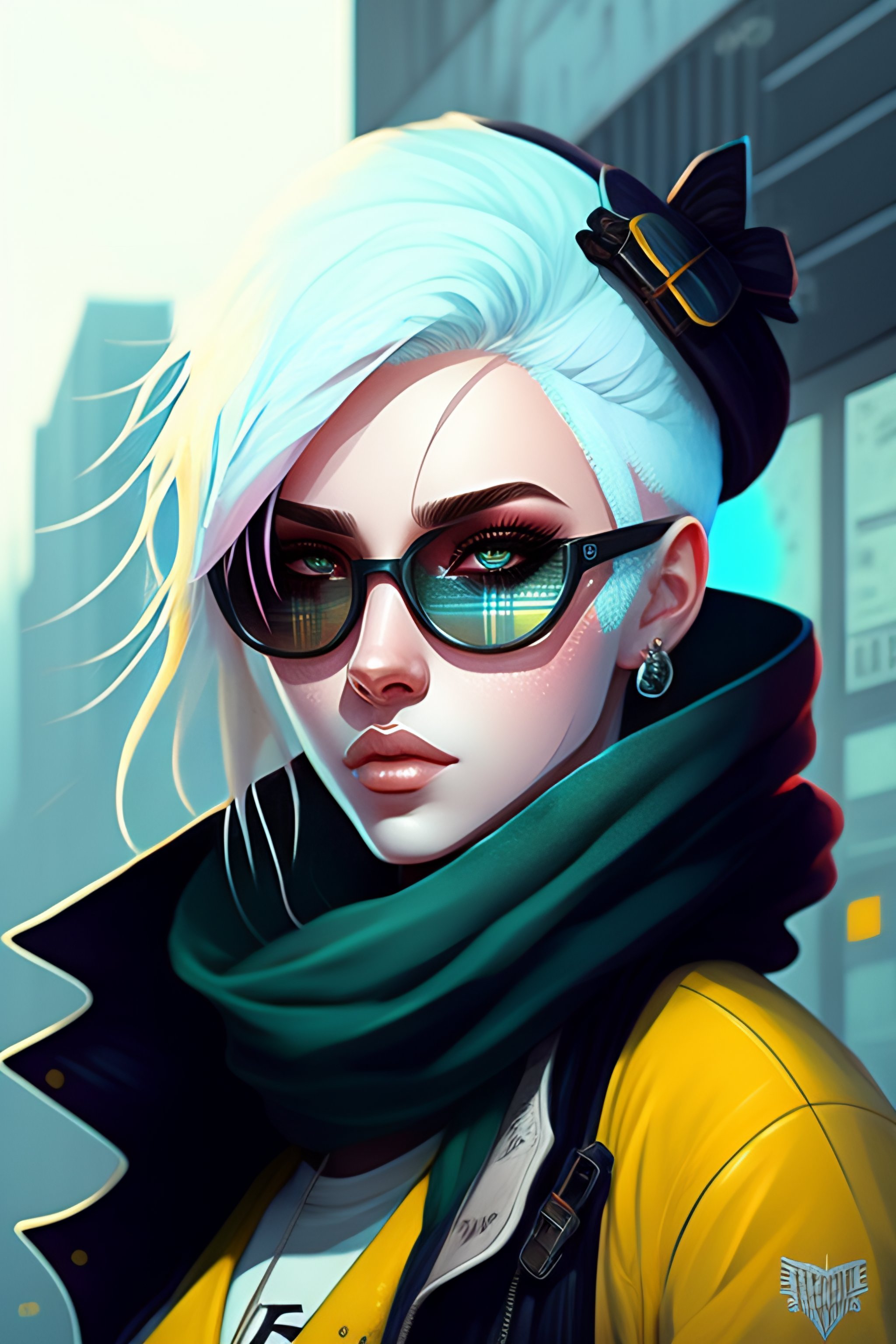 Lexica - Highly detailed portrait of a sewer emo punk woman student ...