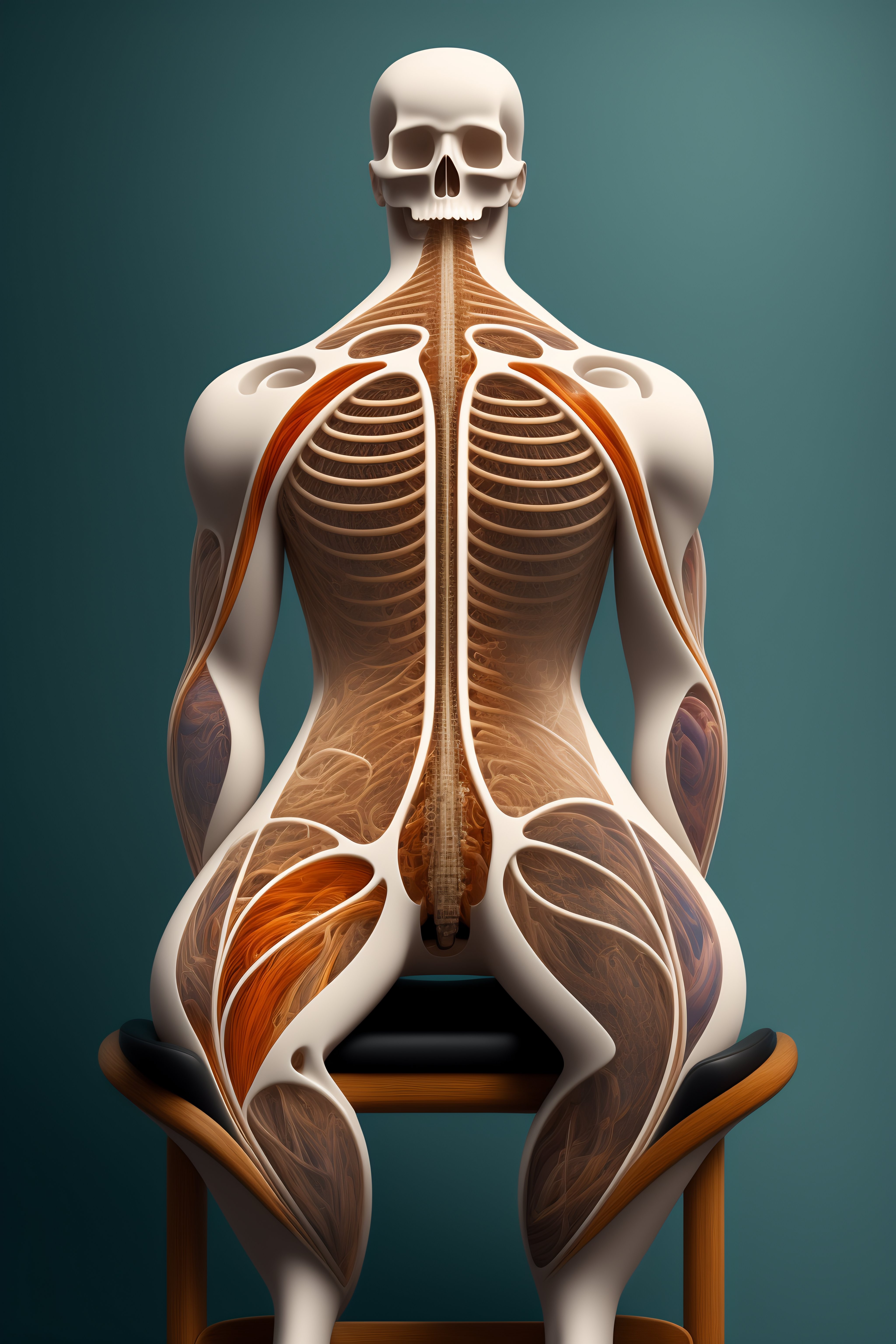 Lexica - Anatomical structure of a human image sitting on a chair