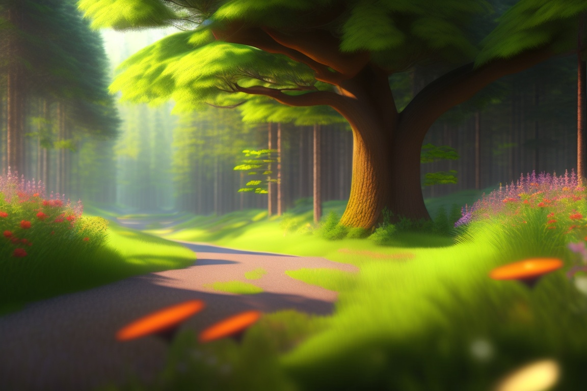 Lexica - A magical forest, the trees around it are big and green, and ...