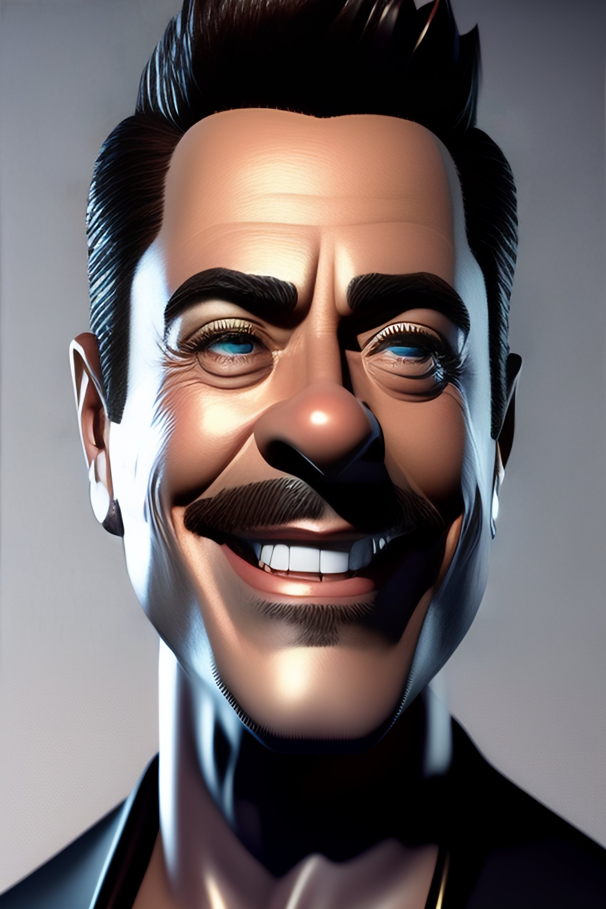 Lexica - Caricature 3D render of Robert Downey Junior smiling ...