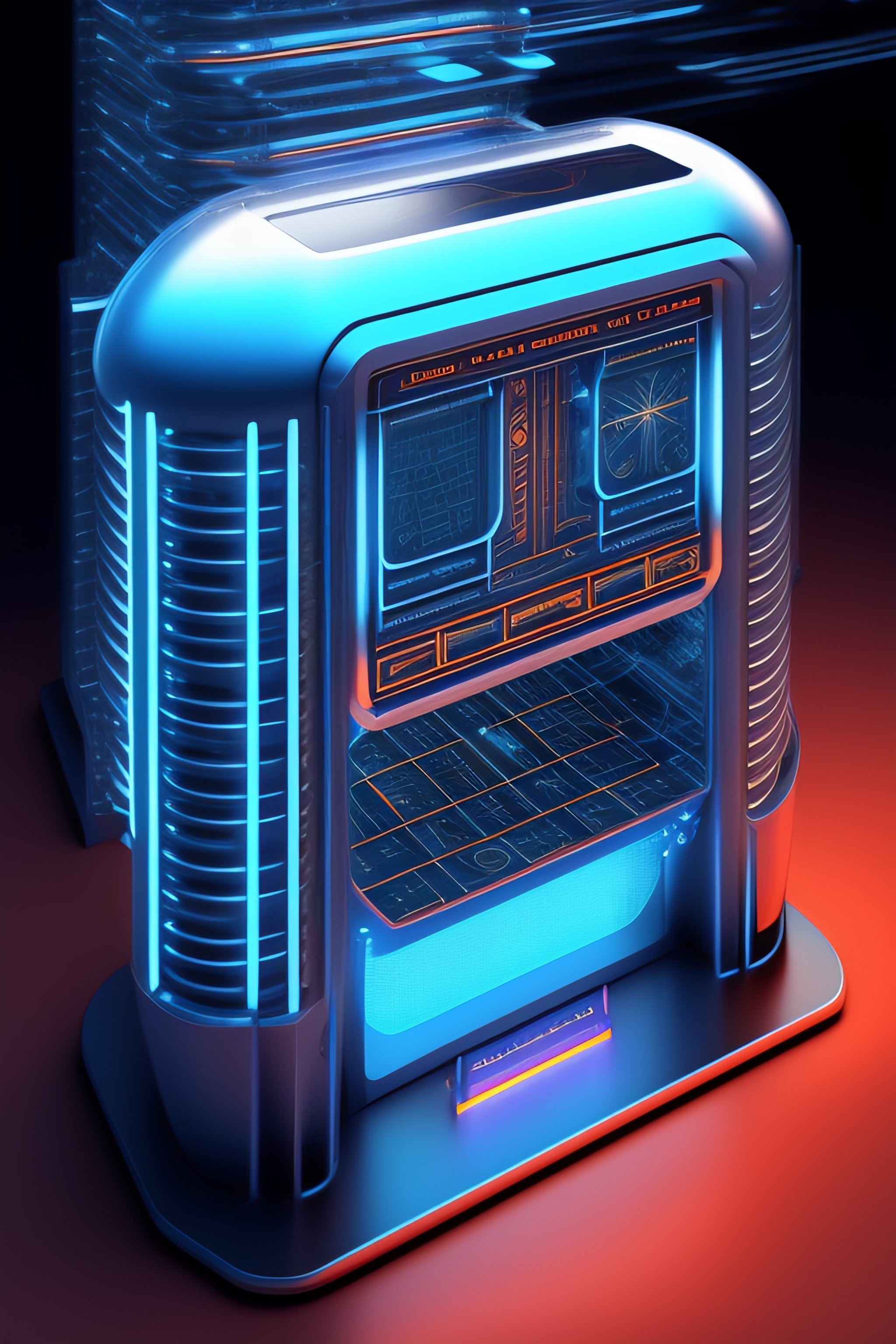 Lexica - Detailed schematics of a futuristic machine, text labels ...