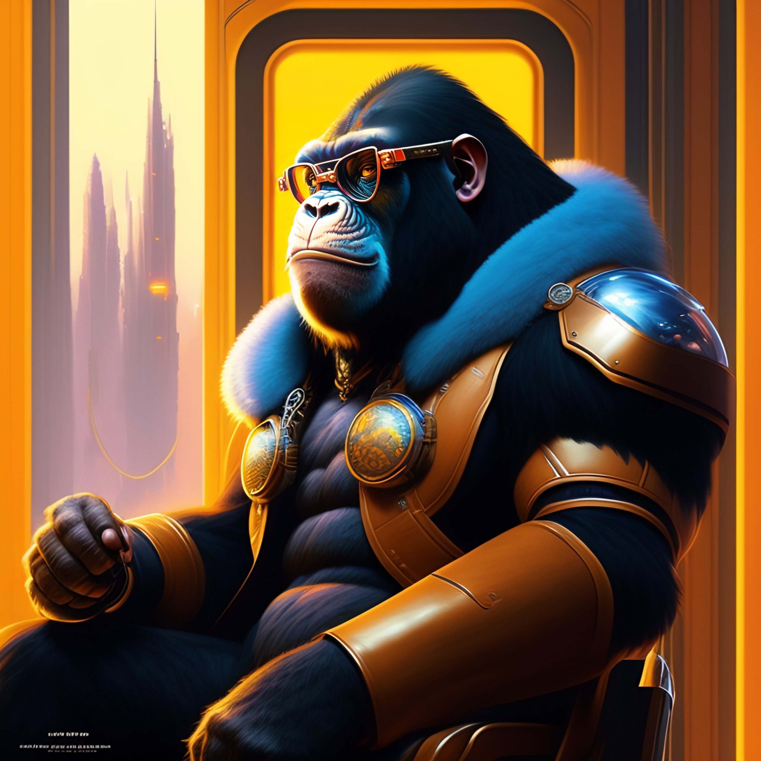 Lexica - Winston the ape from overwatch, square brim glasses, character ...
