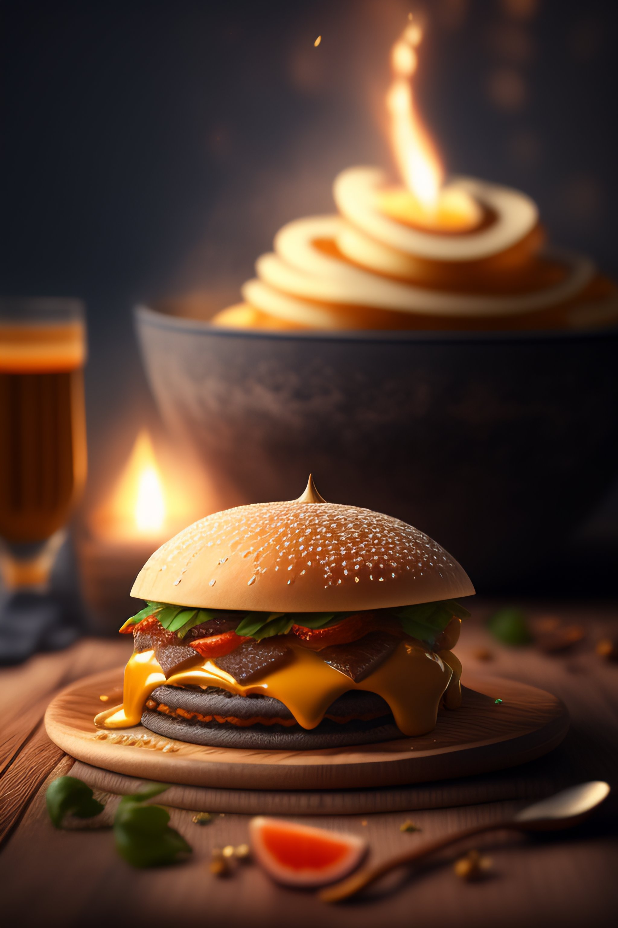 Lexica - Hyperrealistic mixed media portrait of food energy, stunning ...