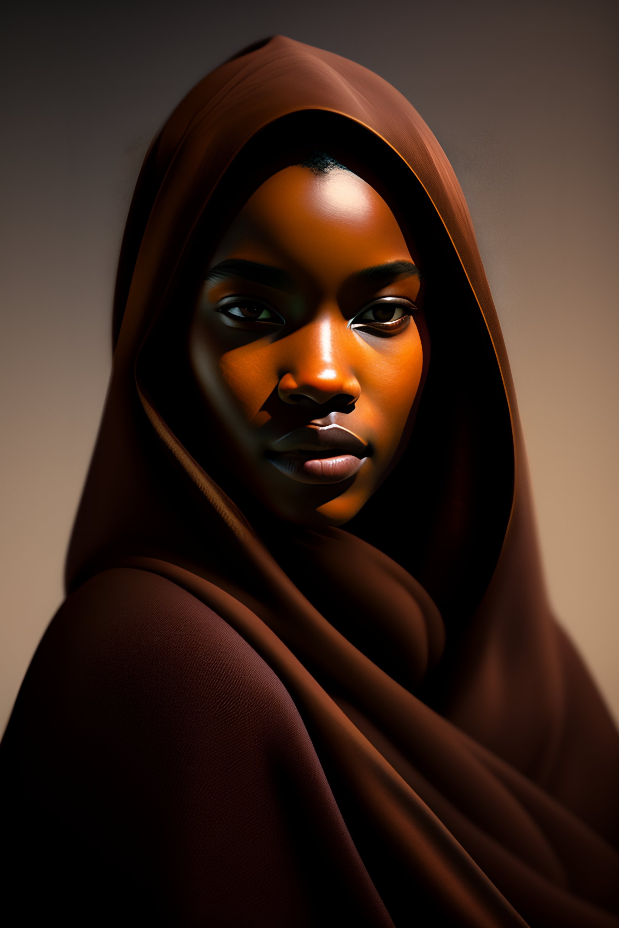 Lexica - A portrait of a young beautiful brown skinned african american ...