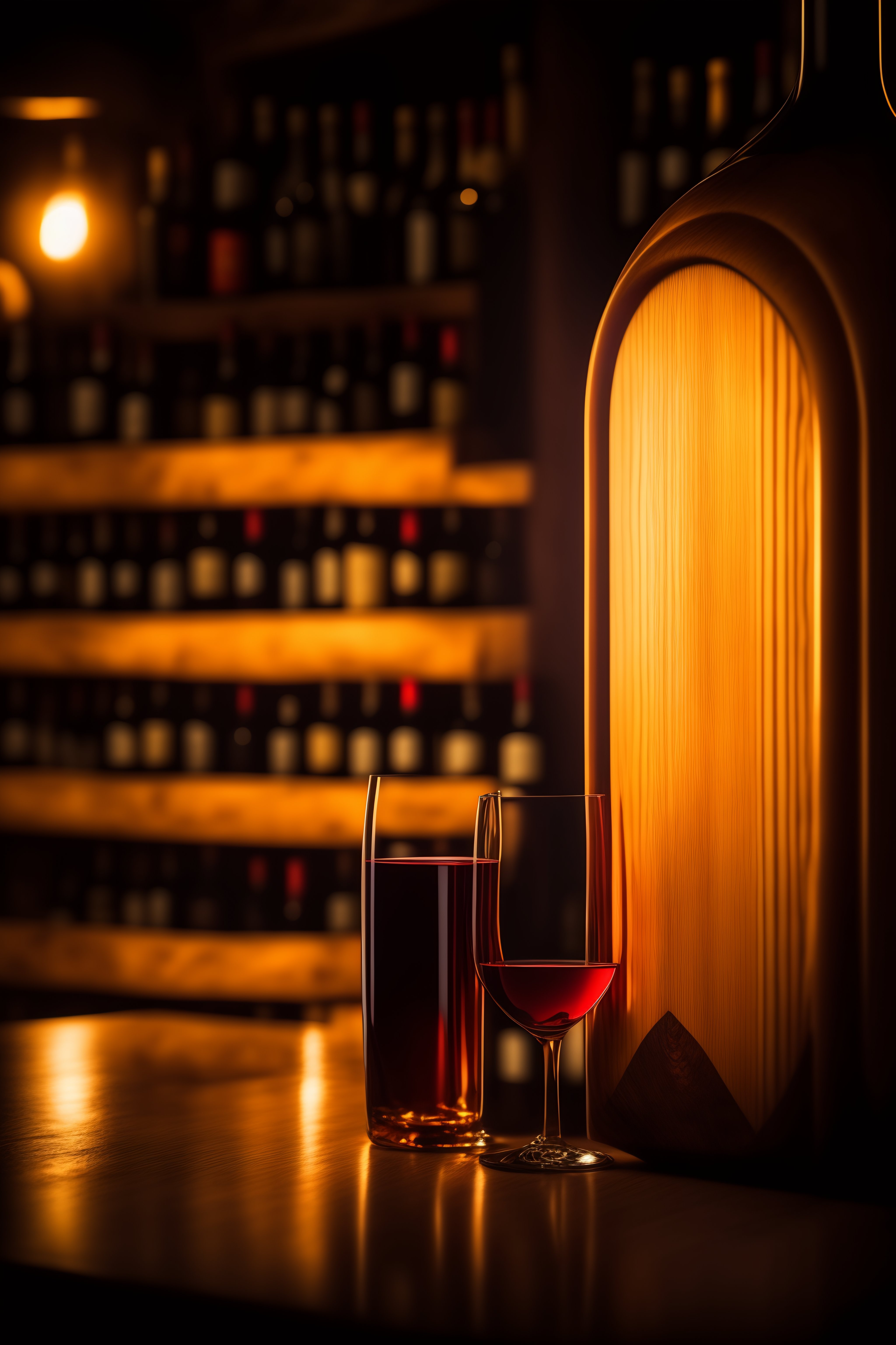 Lexica - Wooden cases of wine in a cellar