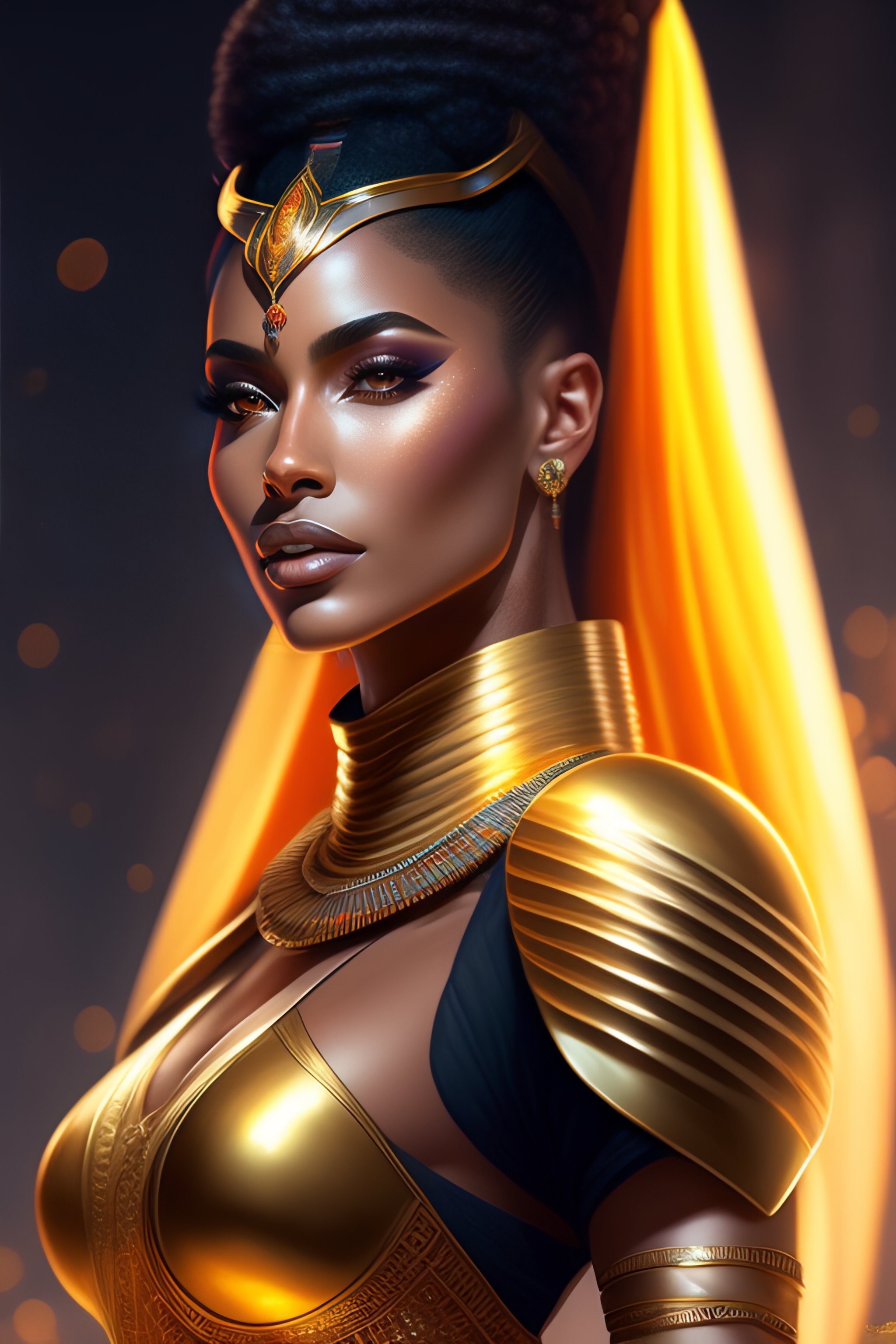 Lexica - Profile!! portrait of an egyptian goddess, light skin, sci-fi ...