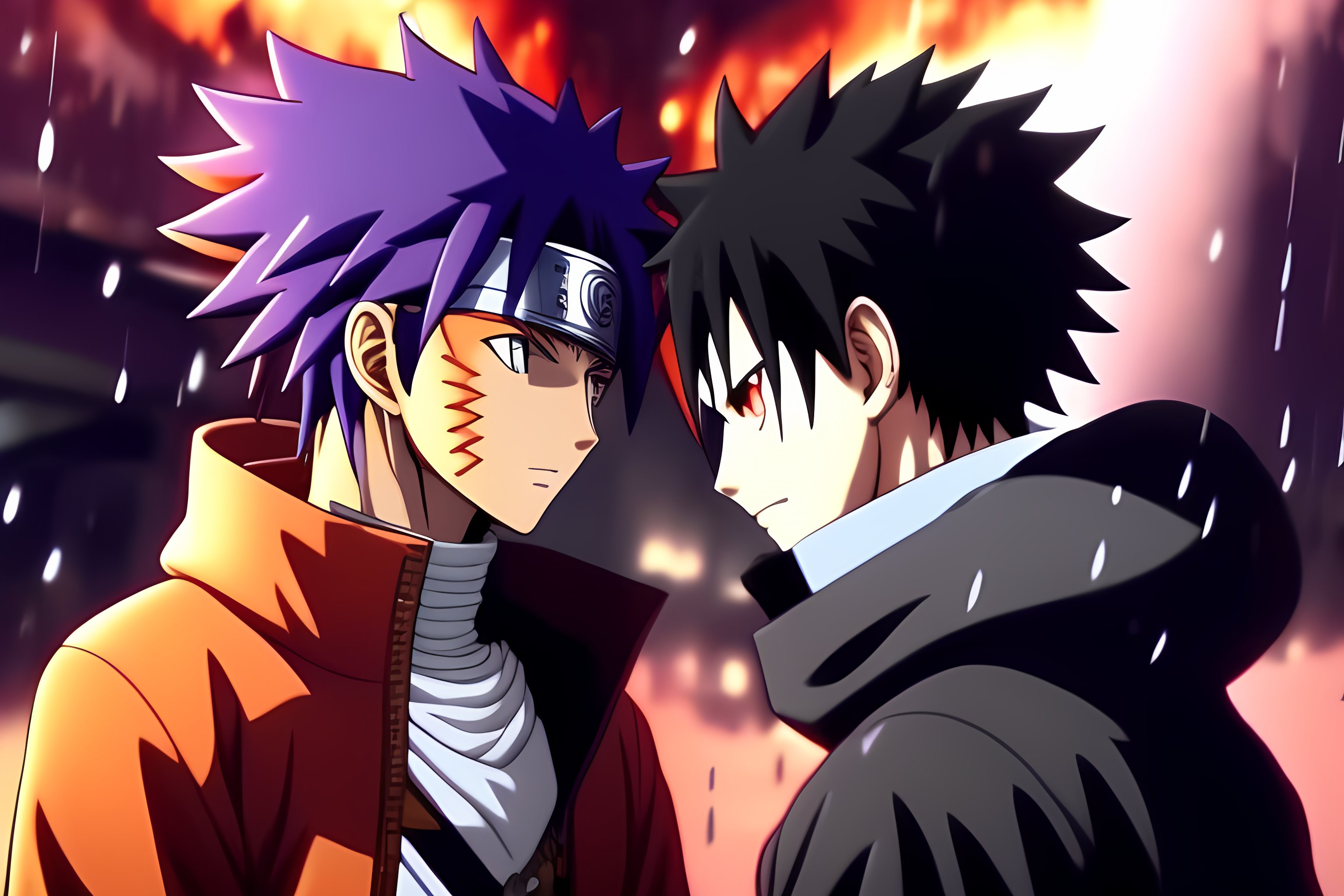 Lexica - Epic fight naruto sasuke raining
