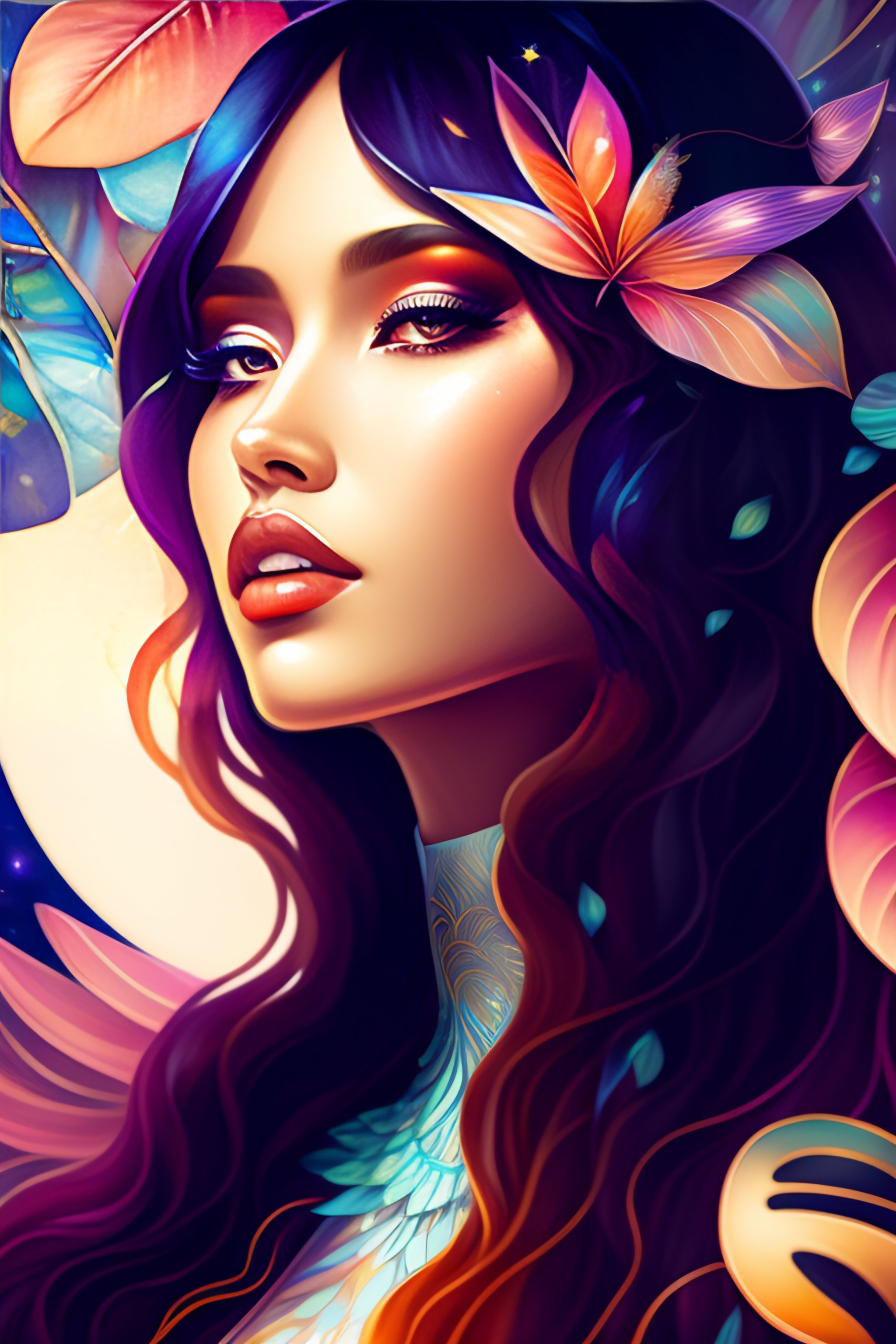 Lexica - Fashionable queen of the monstera, symmetrical face, artgerm ...