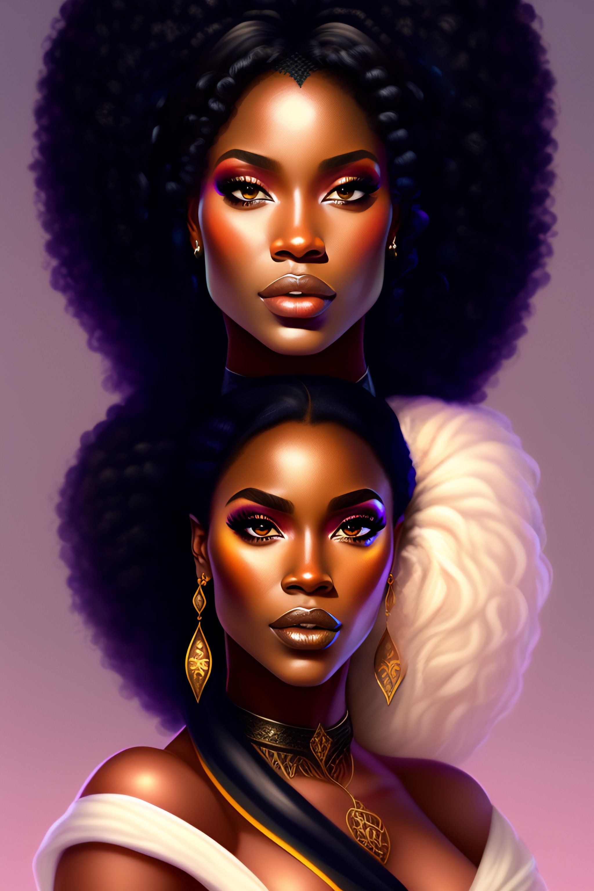 Lexica Fantasy Portrait Beautiful Black Woman Custom Character Art