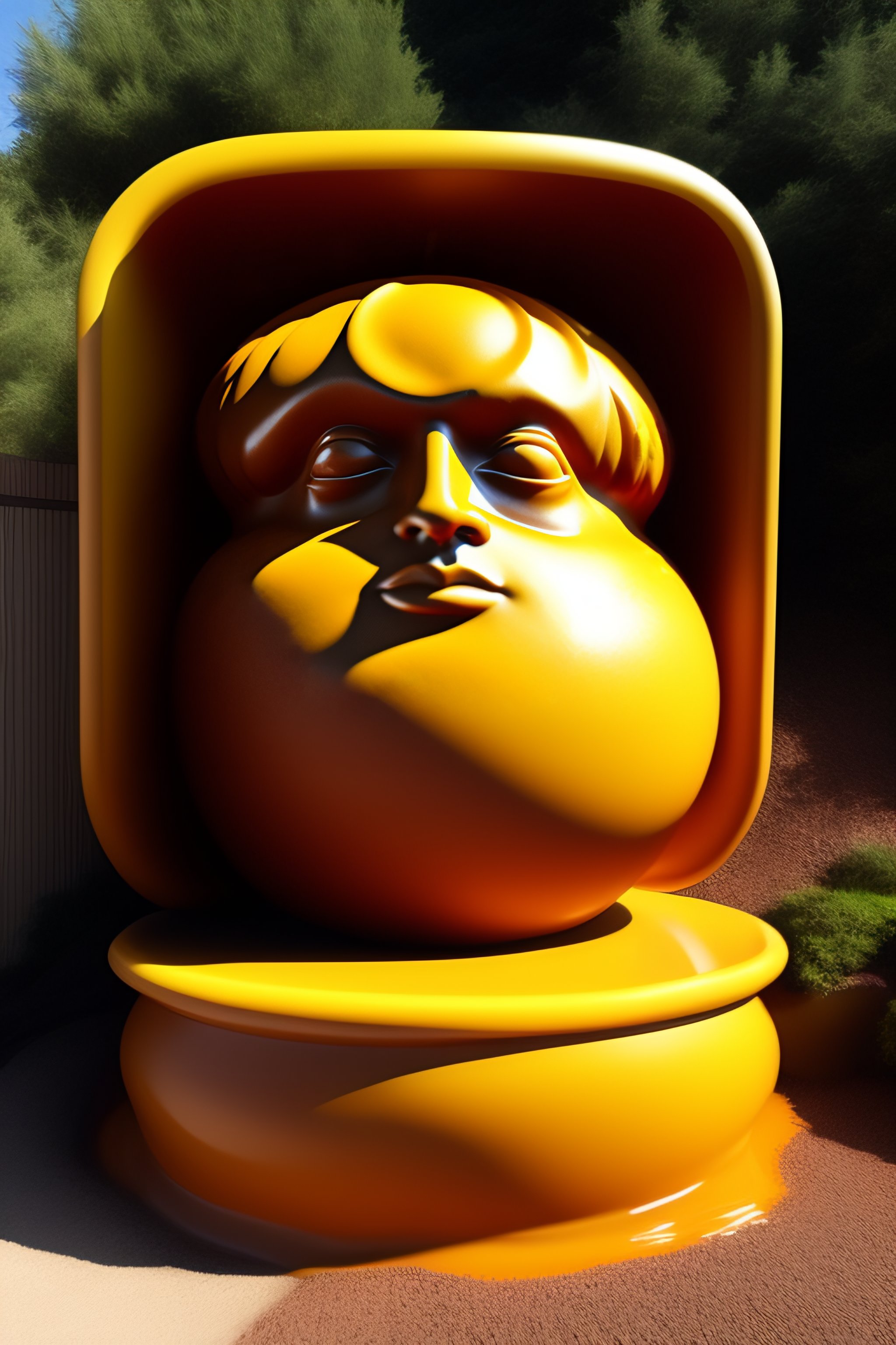 Lexica - Donald Trump sculpted out of brown slime