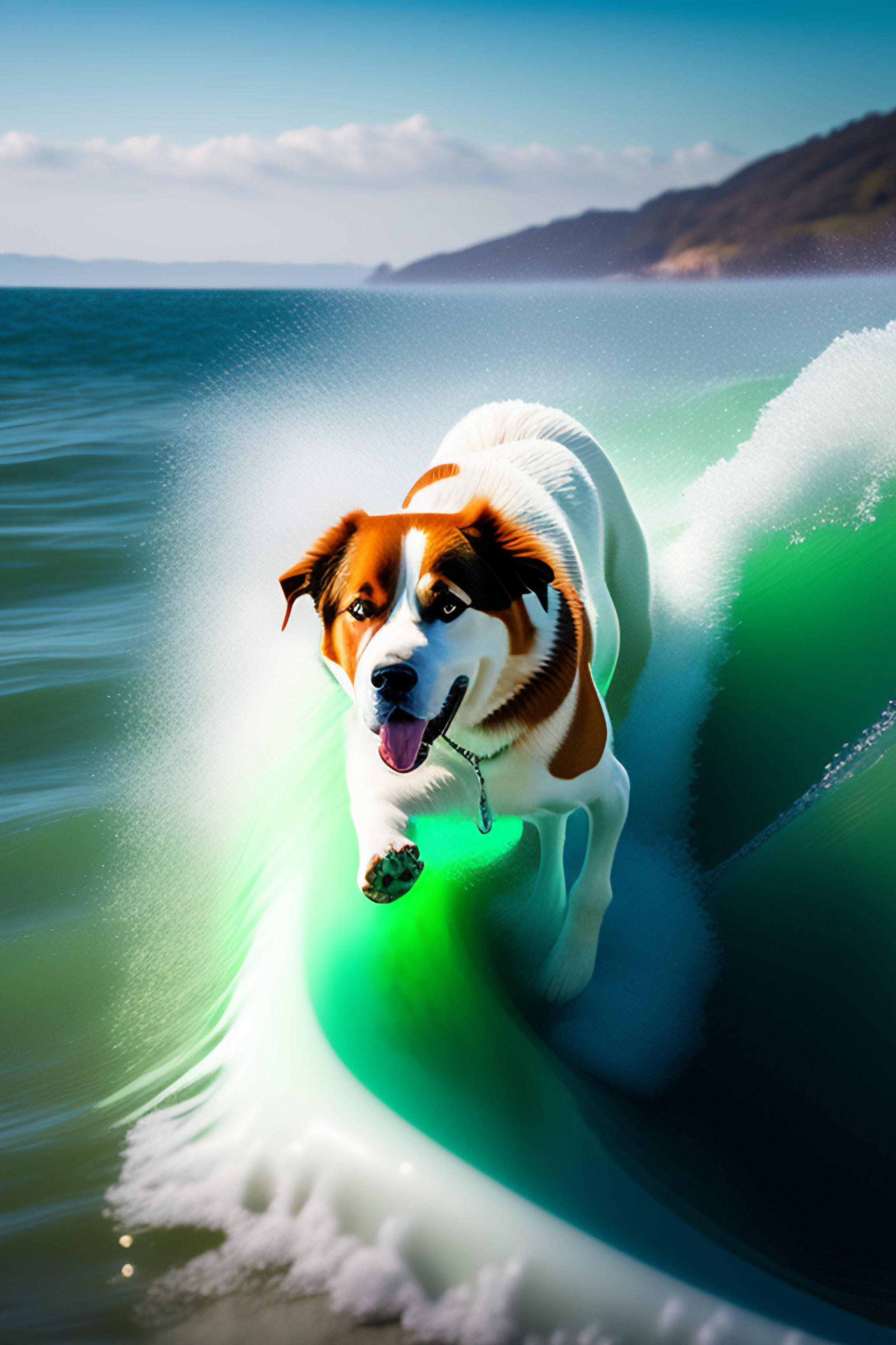 Lexica - Dog with wave board