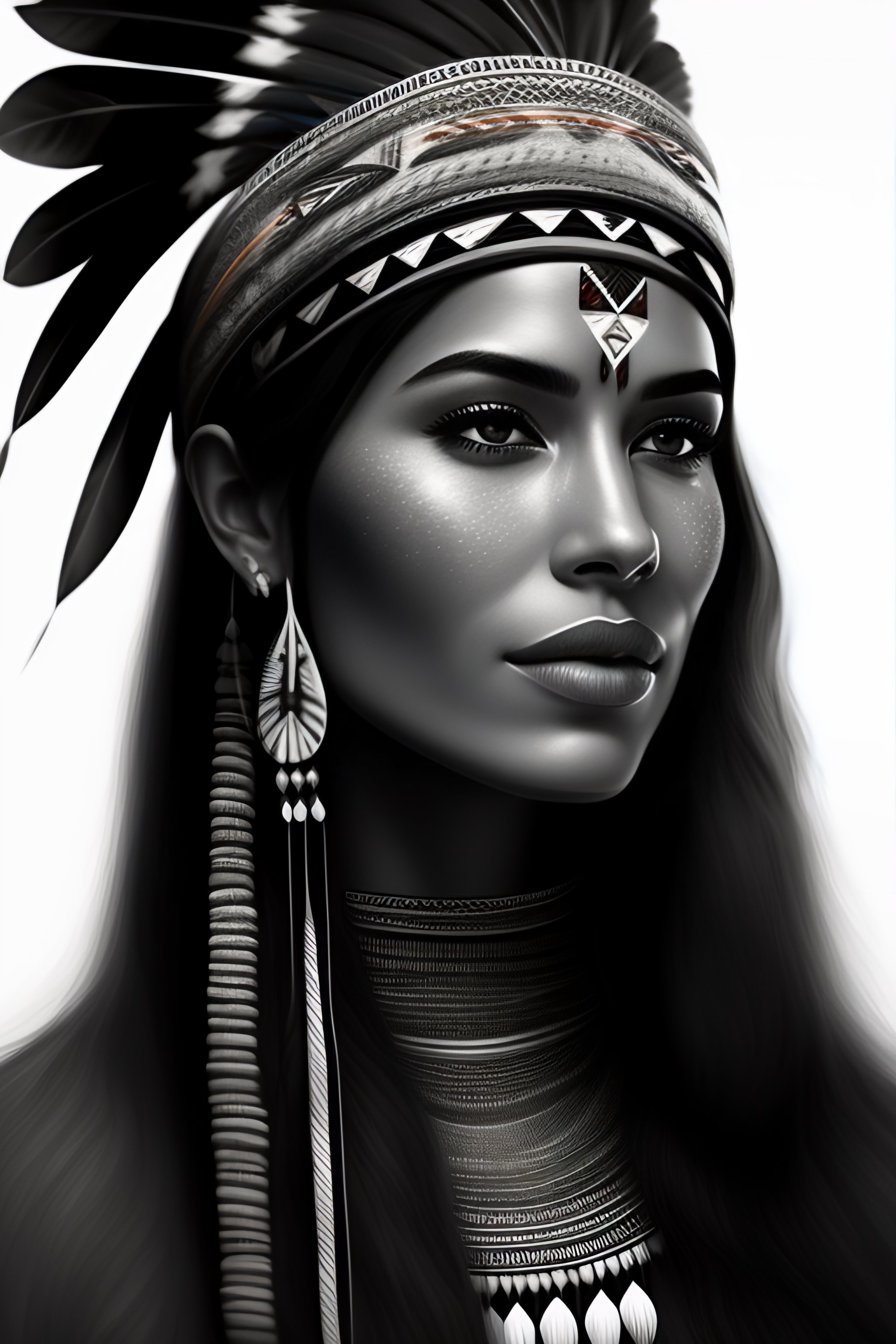 Lexica - Northamerican indian !!! Portrait based on doodles, scribbled ...
