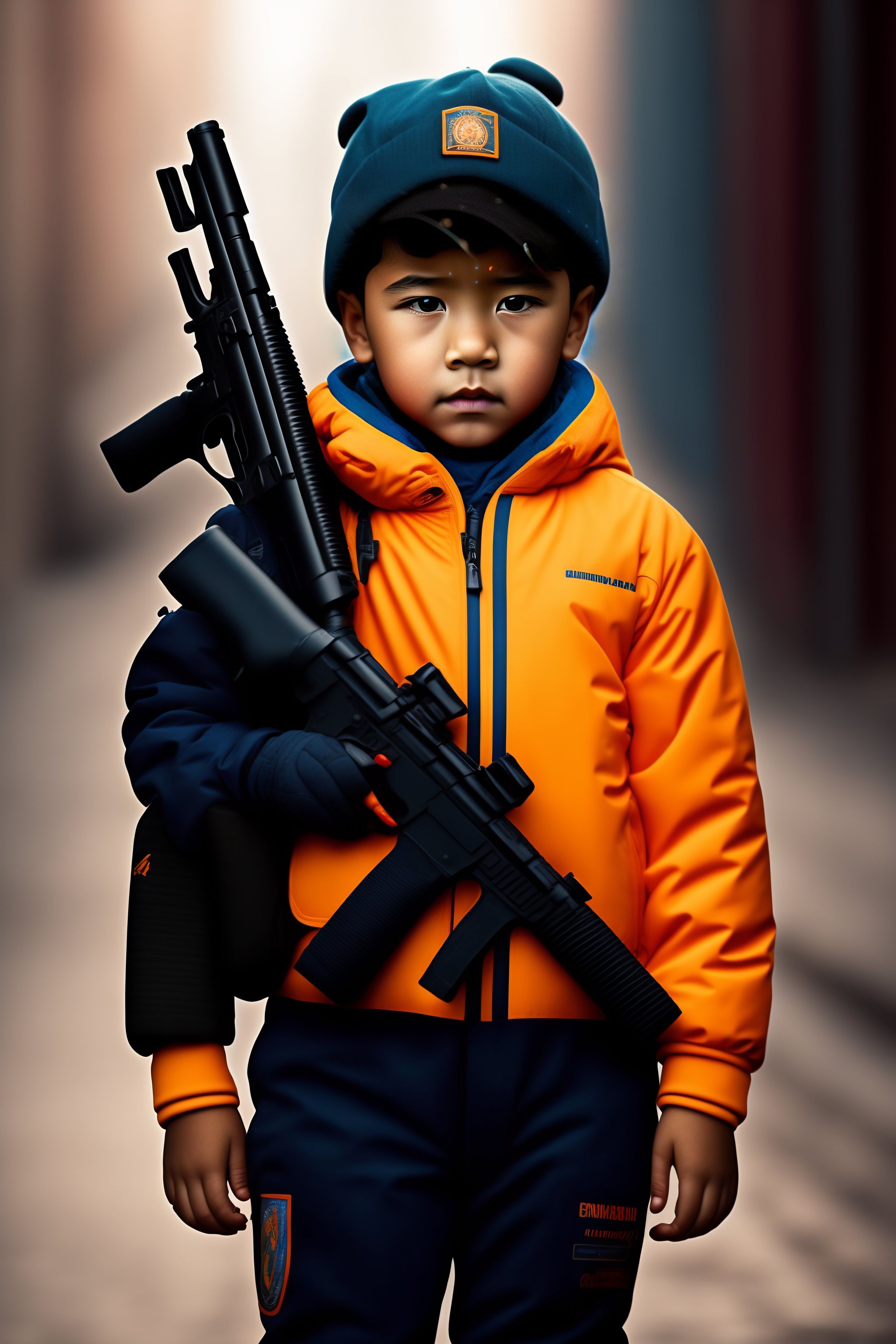 Lexica A child holding a gun