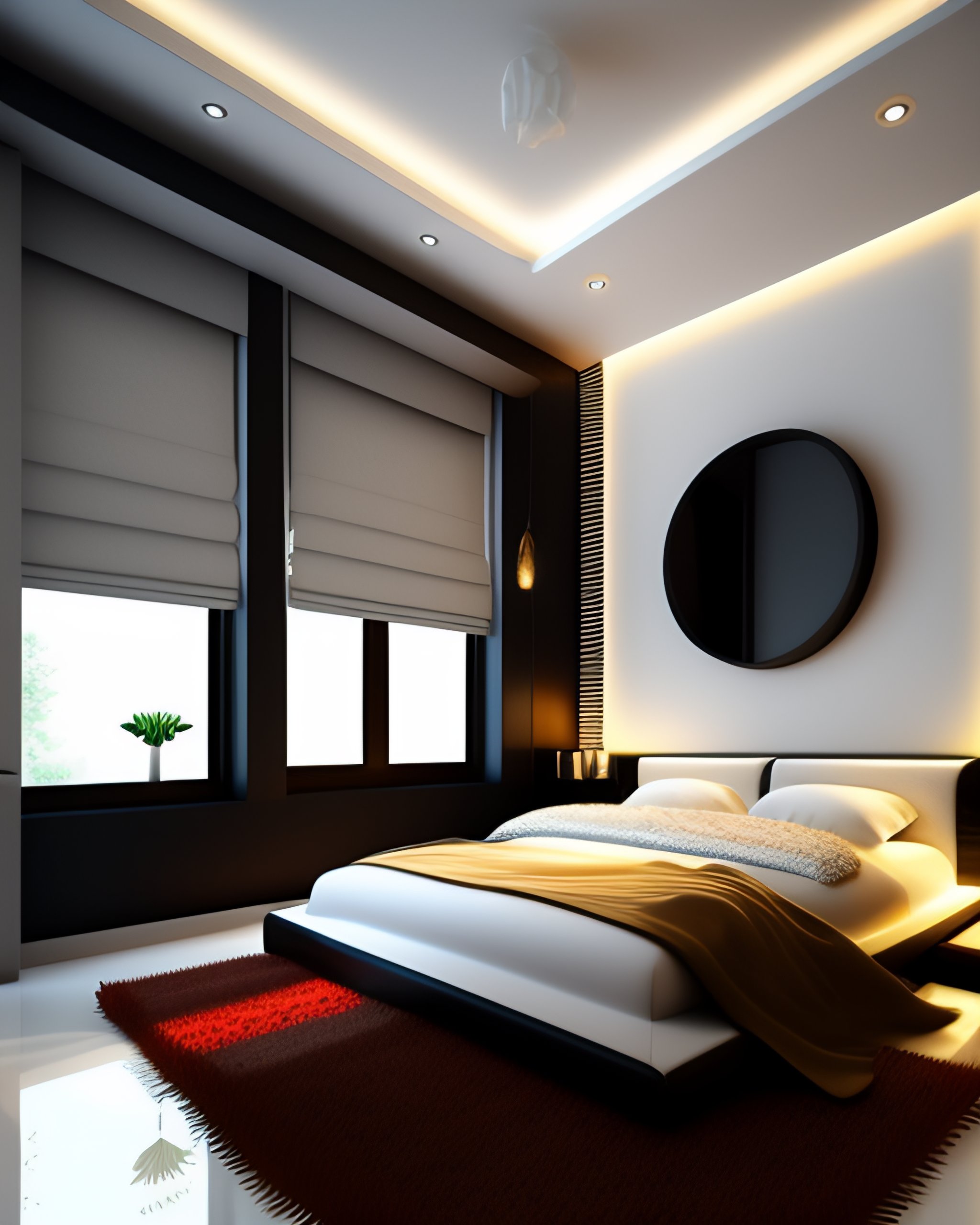 Lexica - White color interior, modular, bedroom, indian style