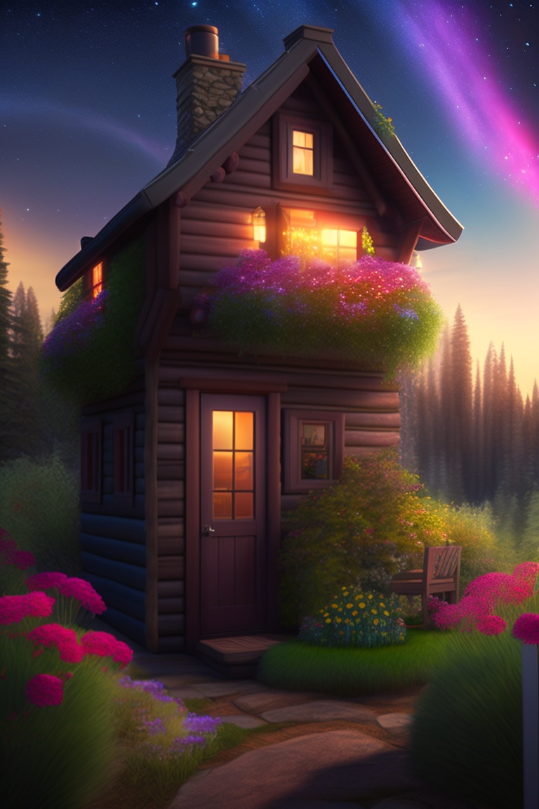 Lexica - ![Aurora smiling in front of her cabin with an enchanted ...