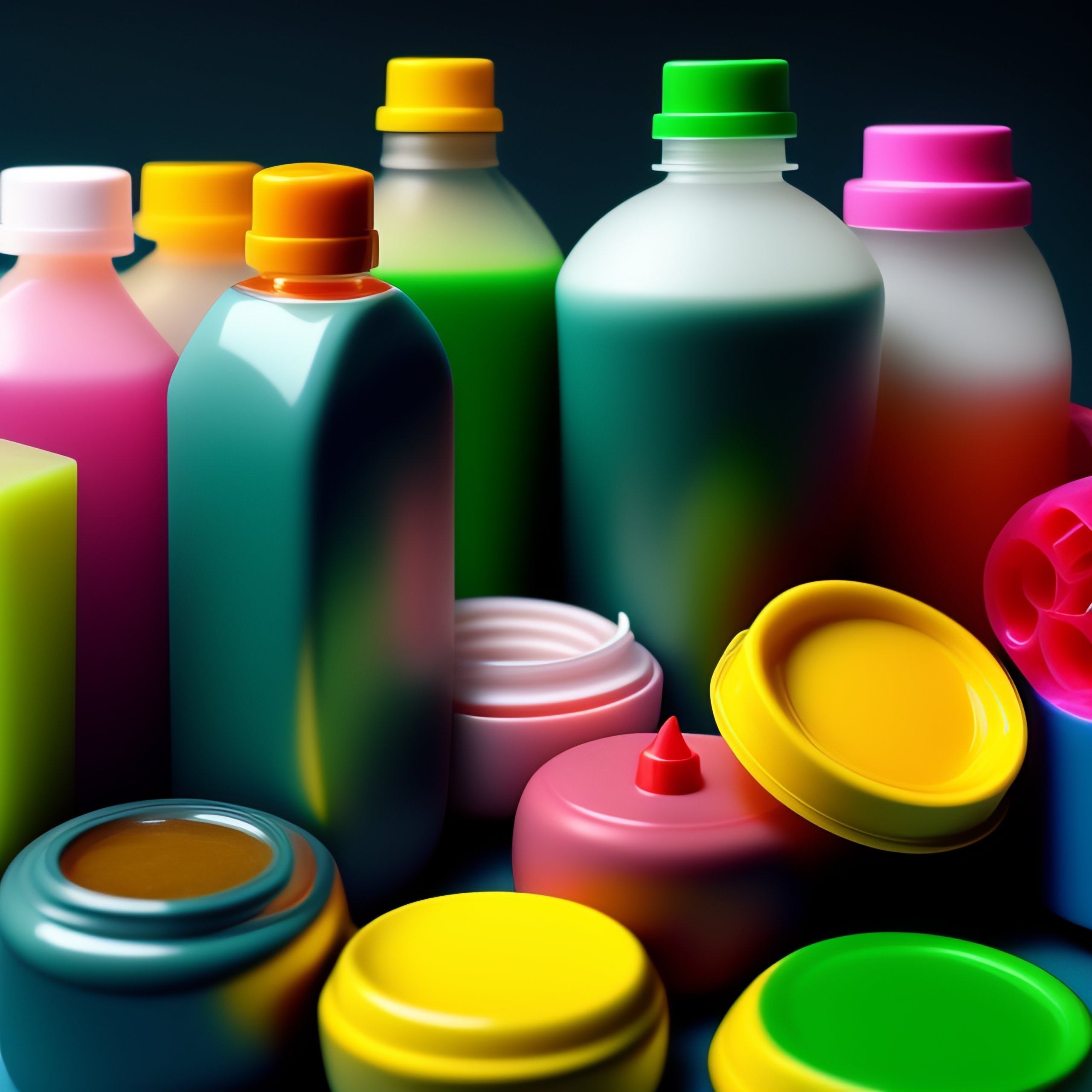 Lexica Plastic caps for shampoo, conditioner and cosmetics.