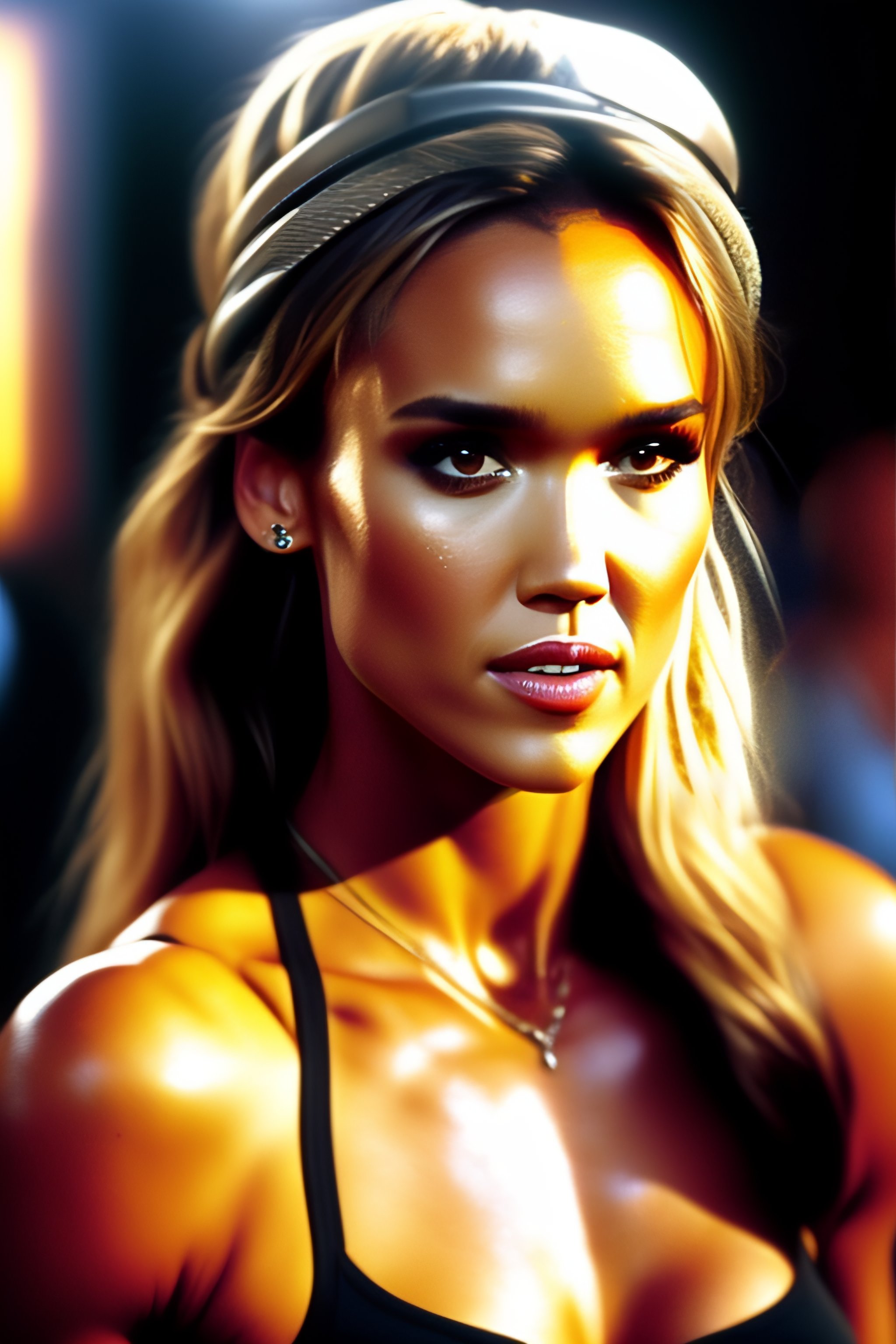 Lexica - An action photo as if jessica alba would have played the rambo ...