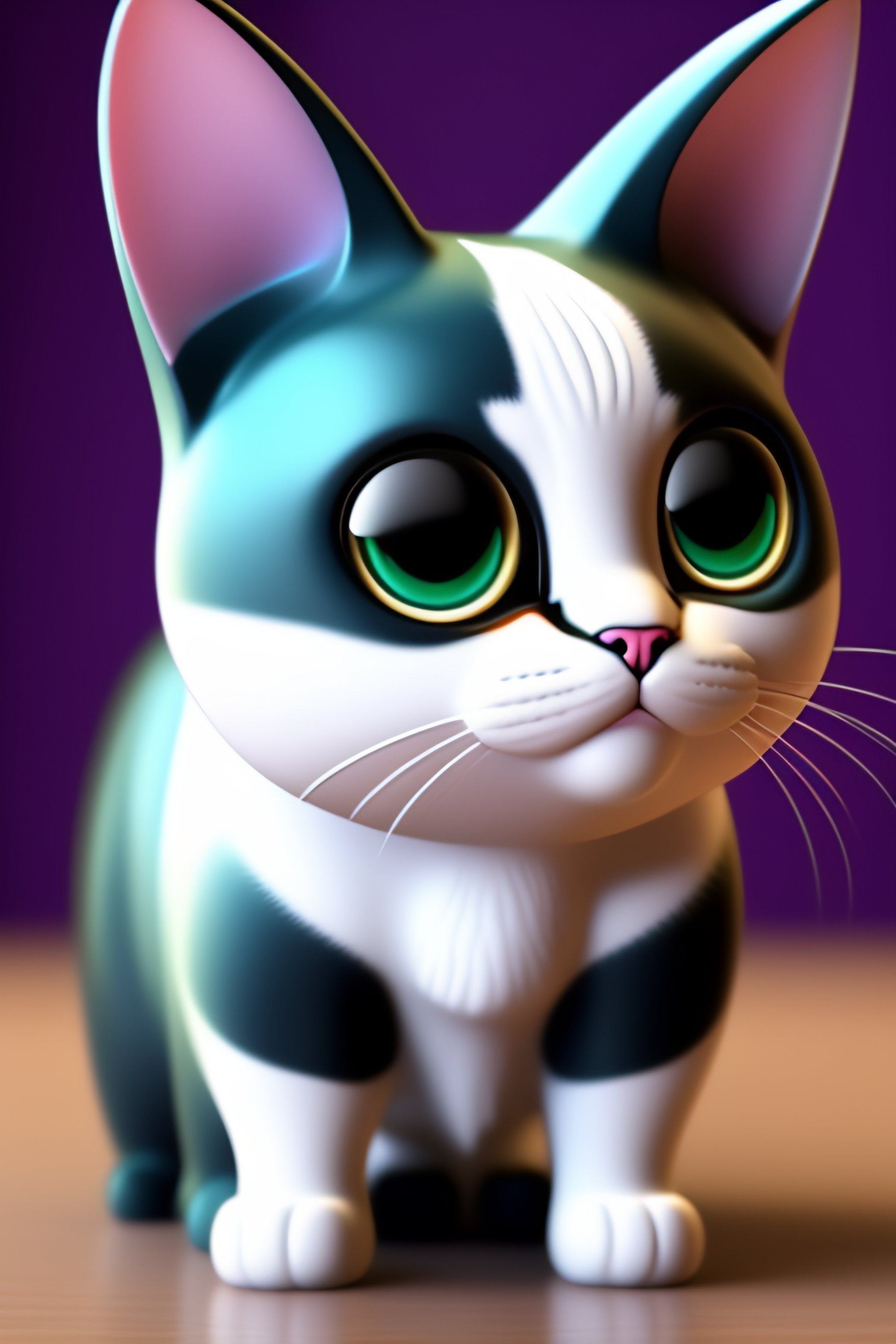 Lexica Stupid Cat. 3D Cartoon. Toy. Big eyes.