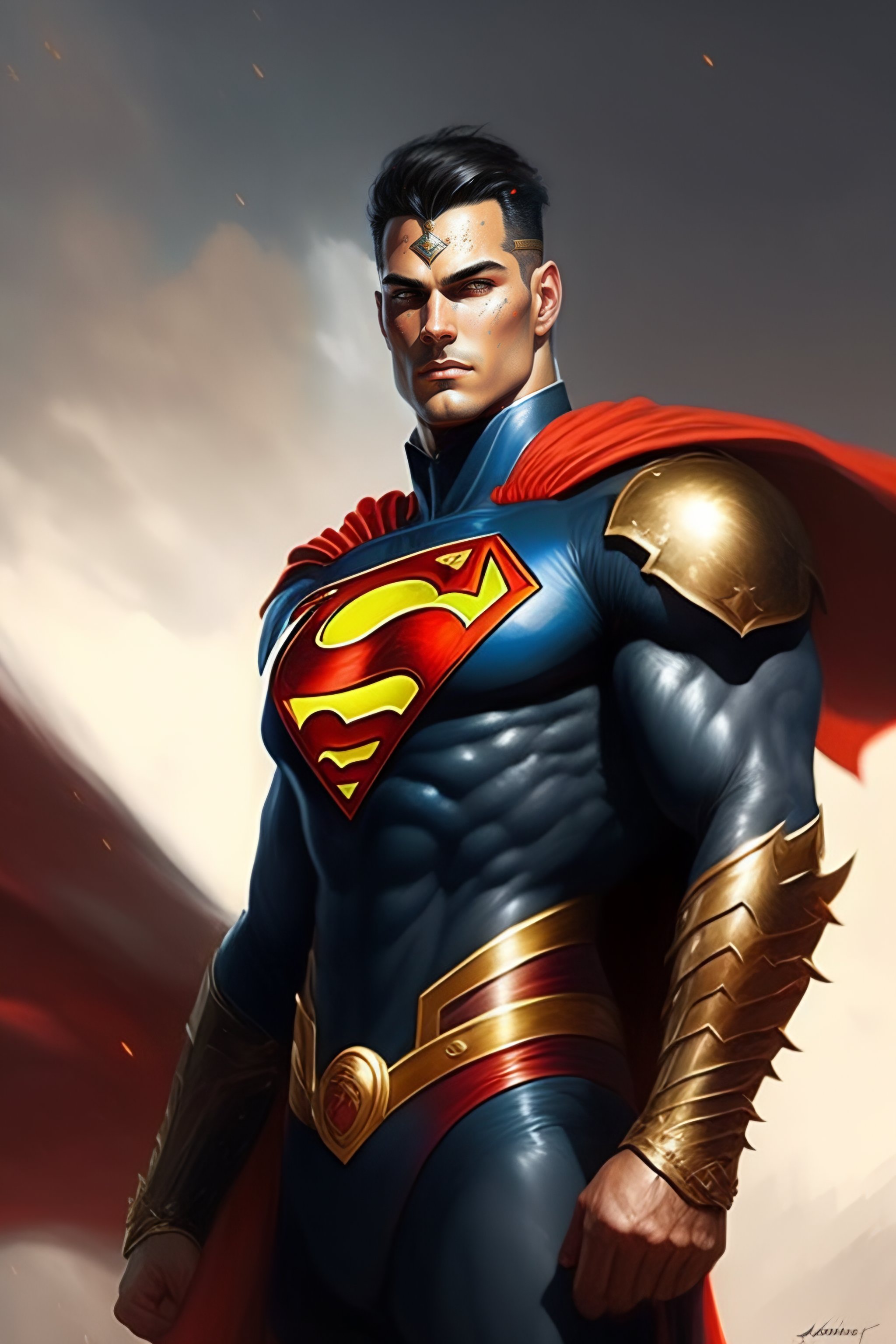 Lexica - Portrait of a warhammer superman, epic, tragic, military art ...