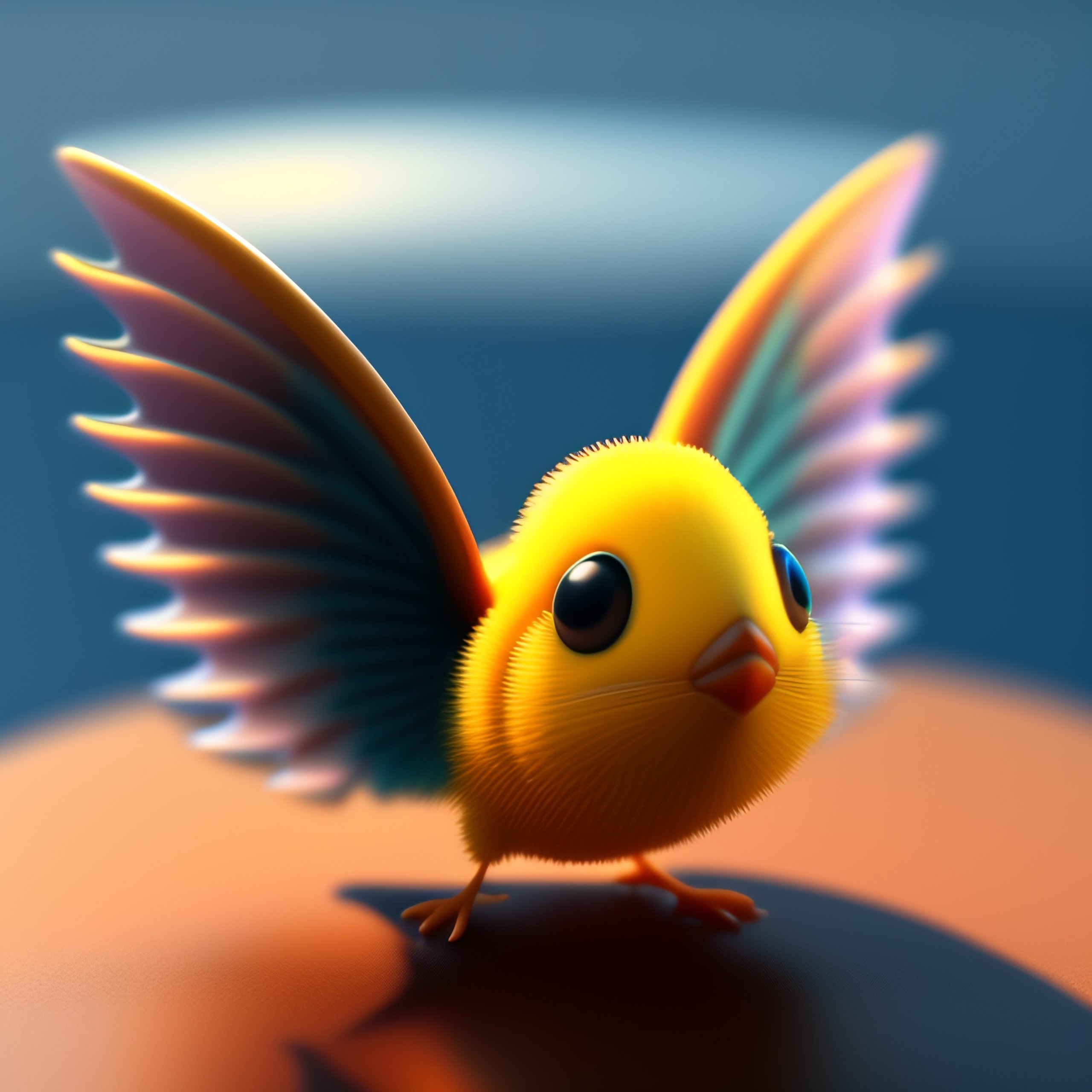 Lexica - 3d, cartoon, baby twitter bird mascot, small wings, as a fireman