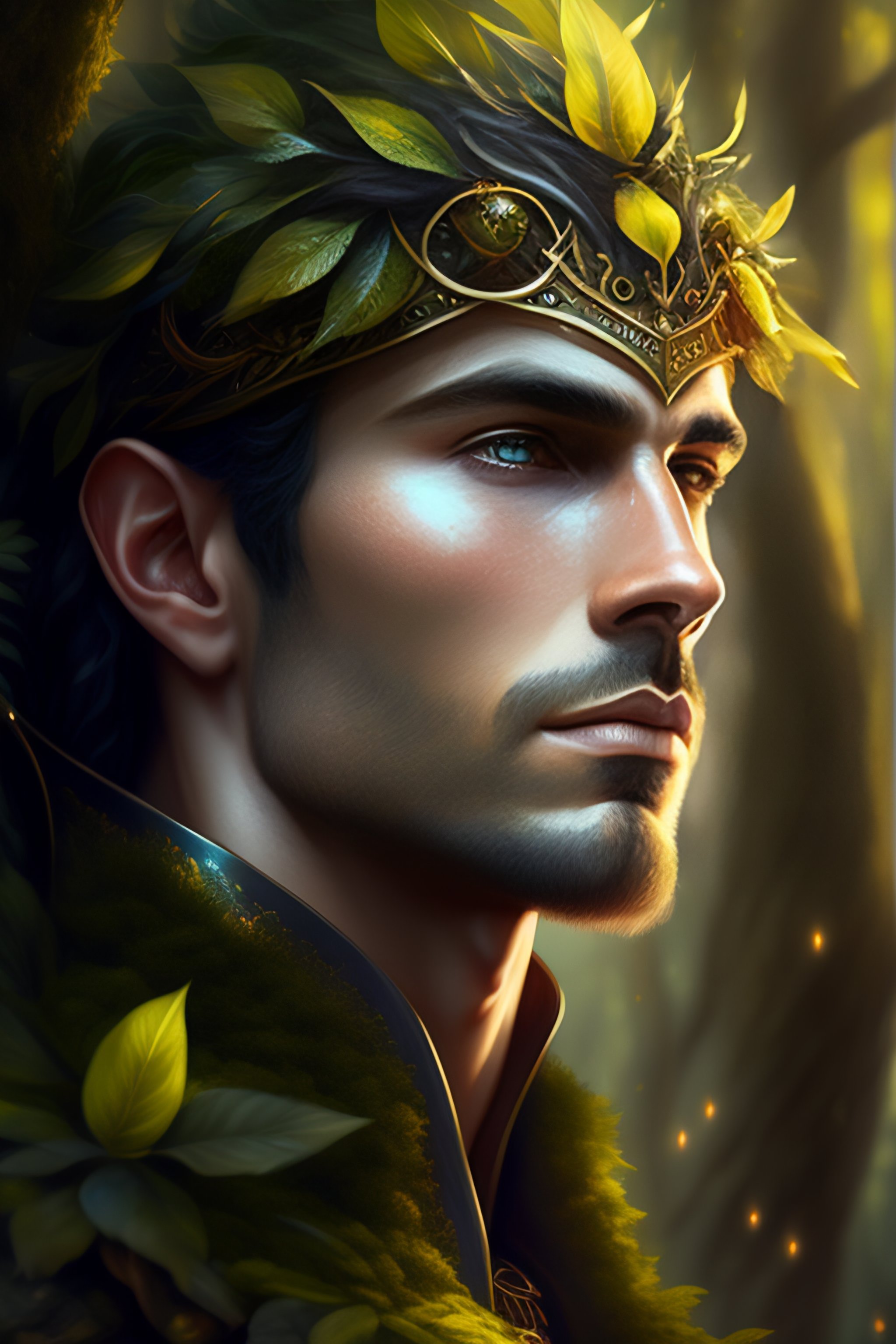 Lexica - Symmetry portrait of moss male king of ent of fangorn forest ...