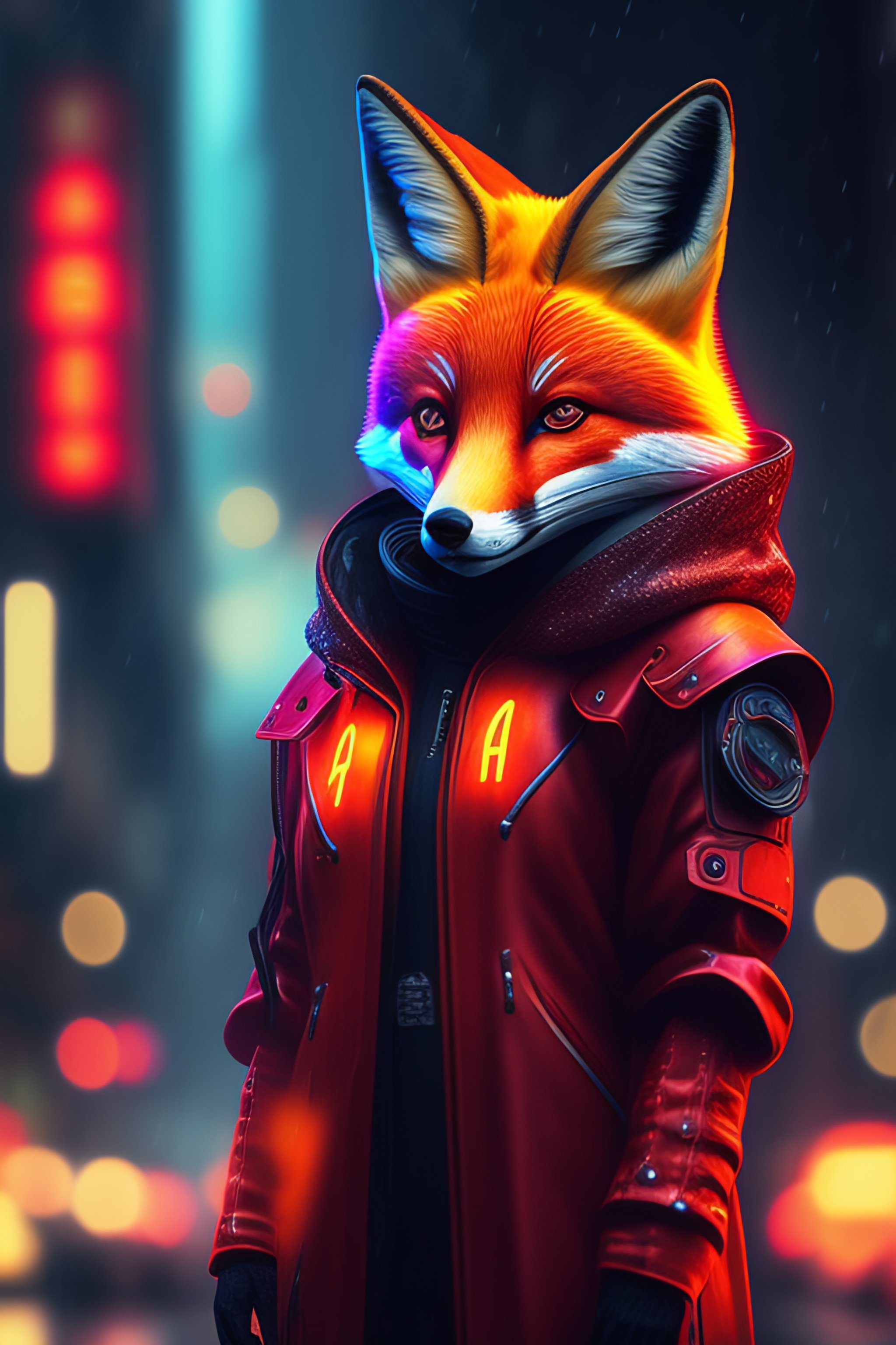 Lexica - Red fox Robot solder, Neon, Movie still, cyberpunk, photo ...