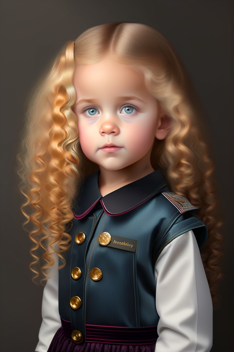 Lexica A little girl with blonde curly hair,